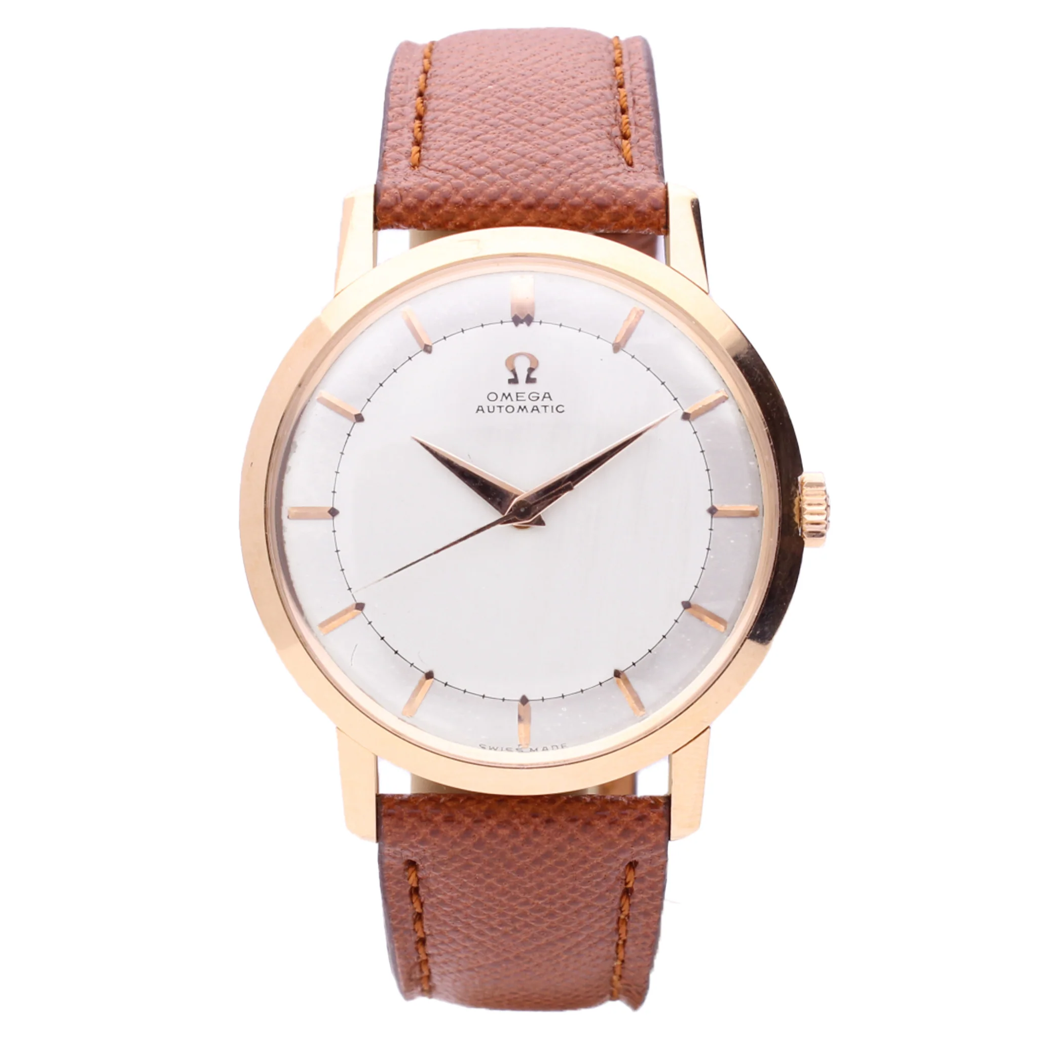 18ct rose gold OMEGA automatic dress watch. Made 1959