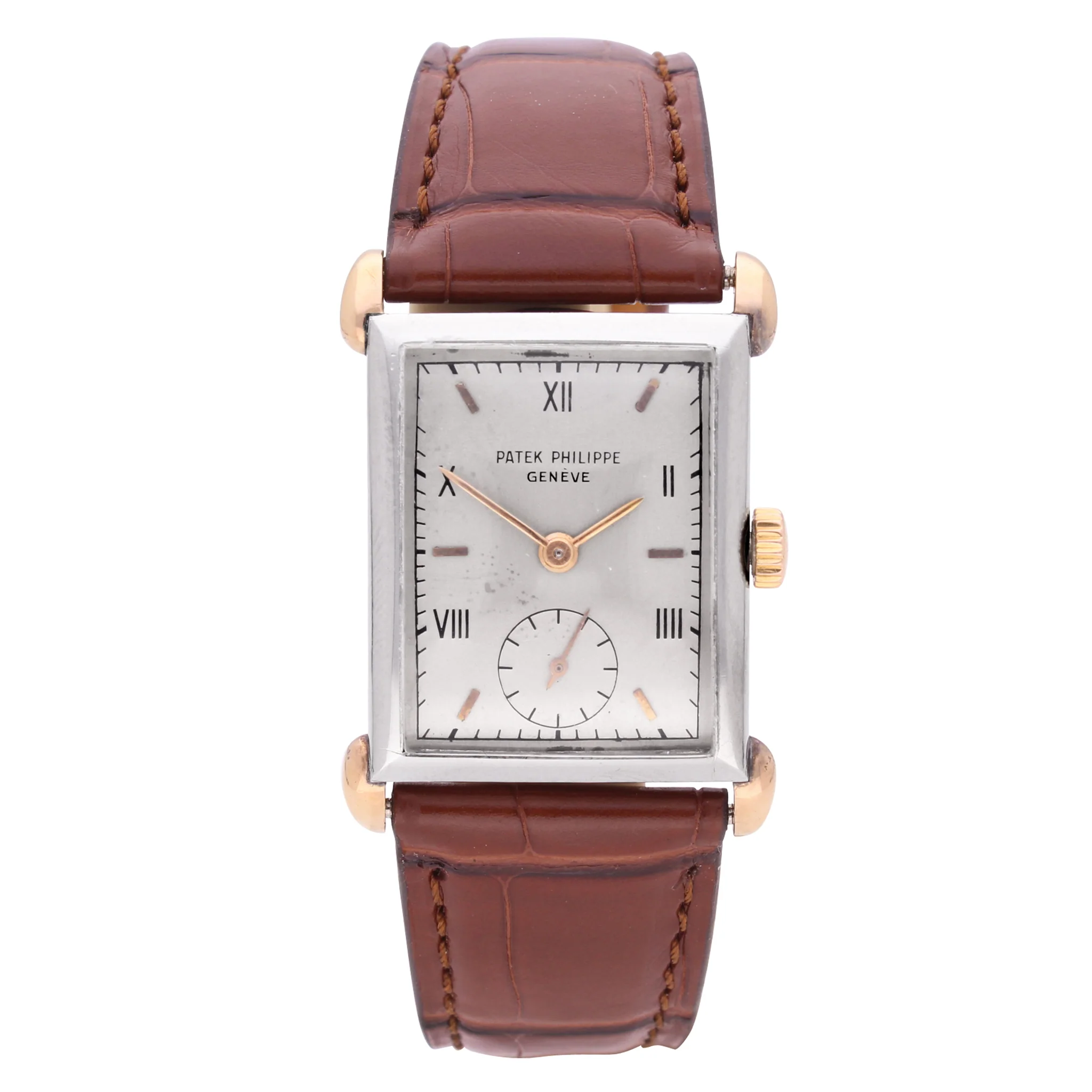 18ct rose gold & steel Patek Philippe, reference 1530/1 wristwatch. Made 1942