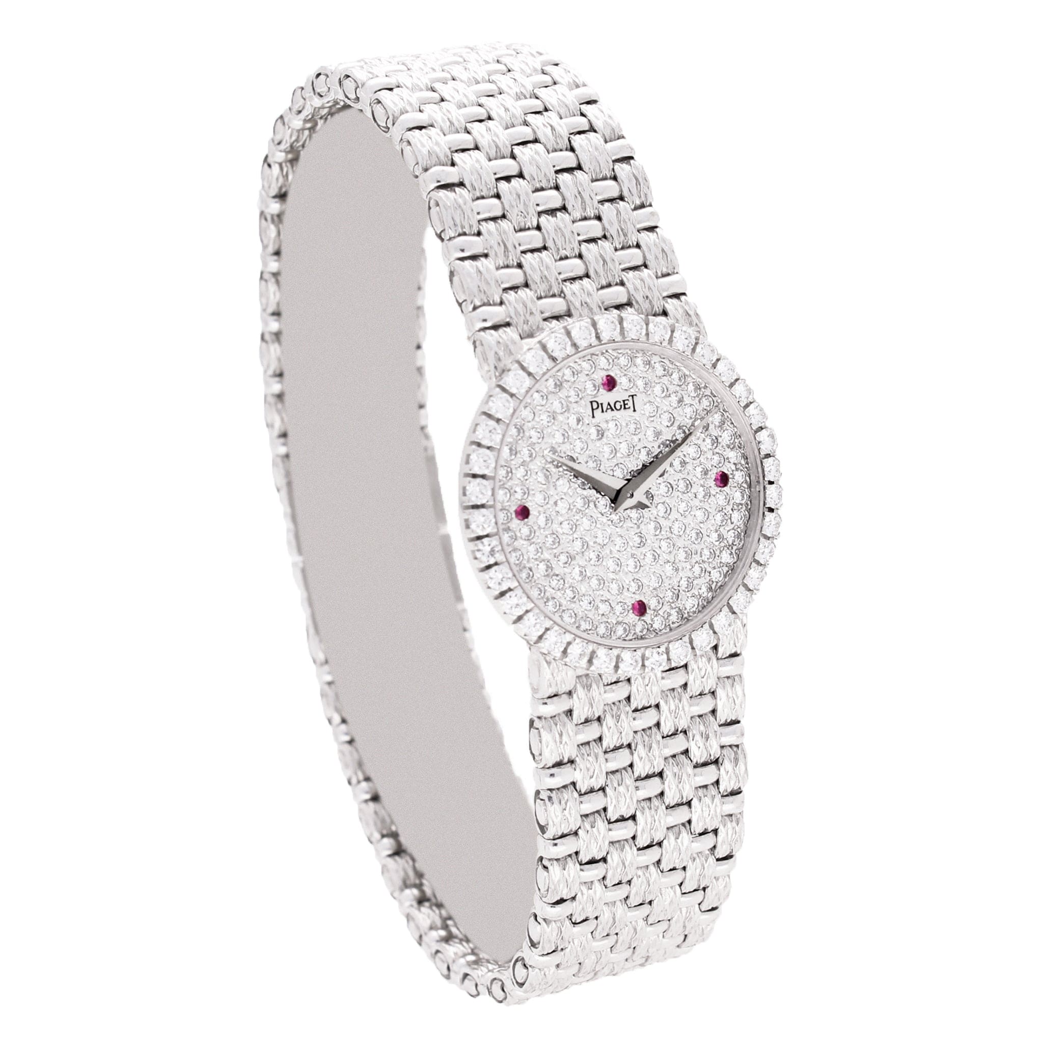 18ct white gold and diamond set Piaget ref. 9706 bracelet watch. Made 1970's - Image 3