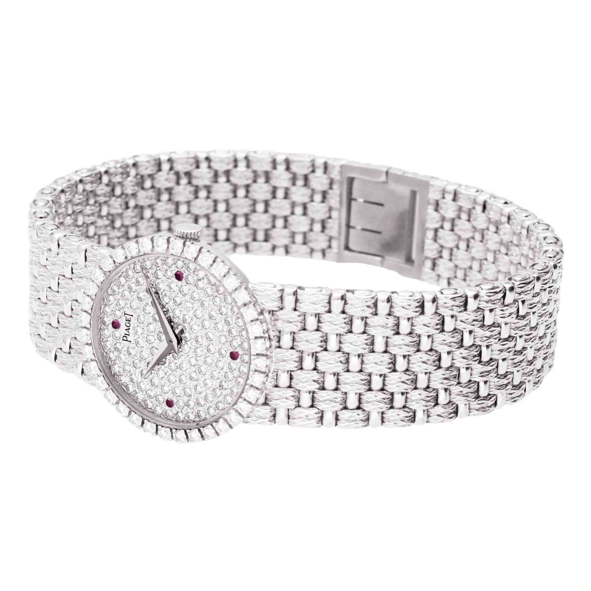 18ct white gold and diamond set Piaget ref. 9706 bracelet watch. Made 1970's - Image 4