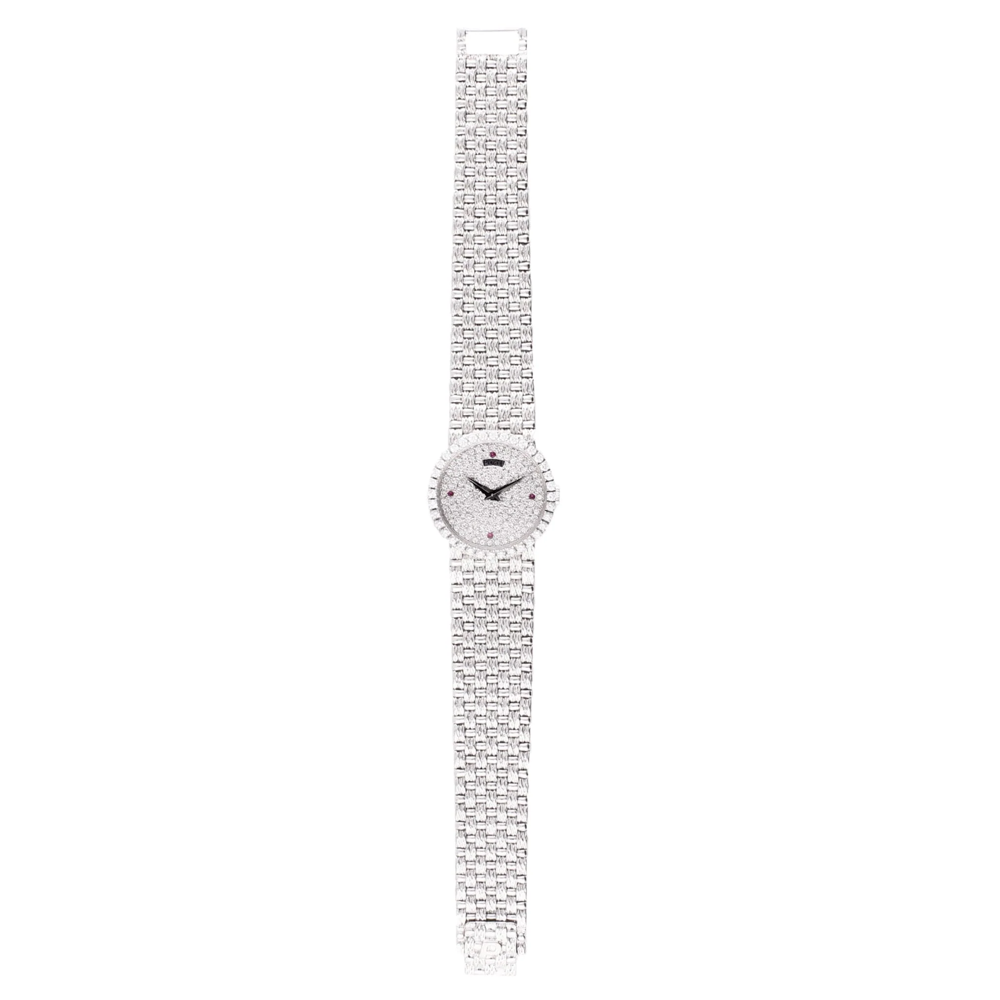 18ct white gold and diamond set Piaget ref. 9706 bracelet watch. Made 1970's - Image 5