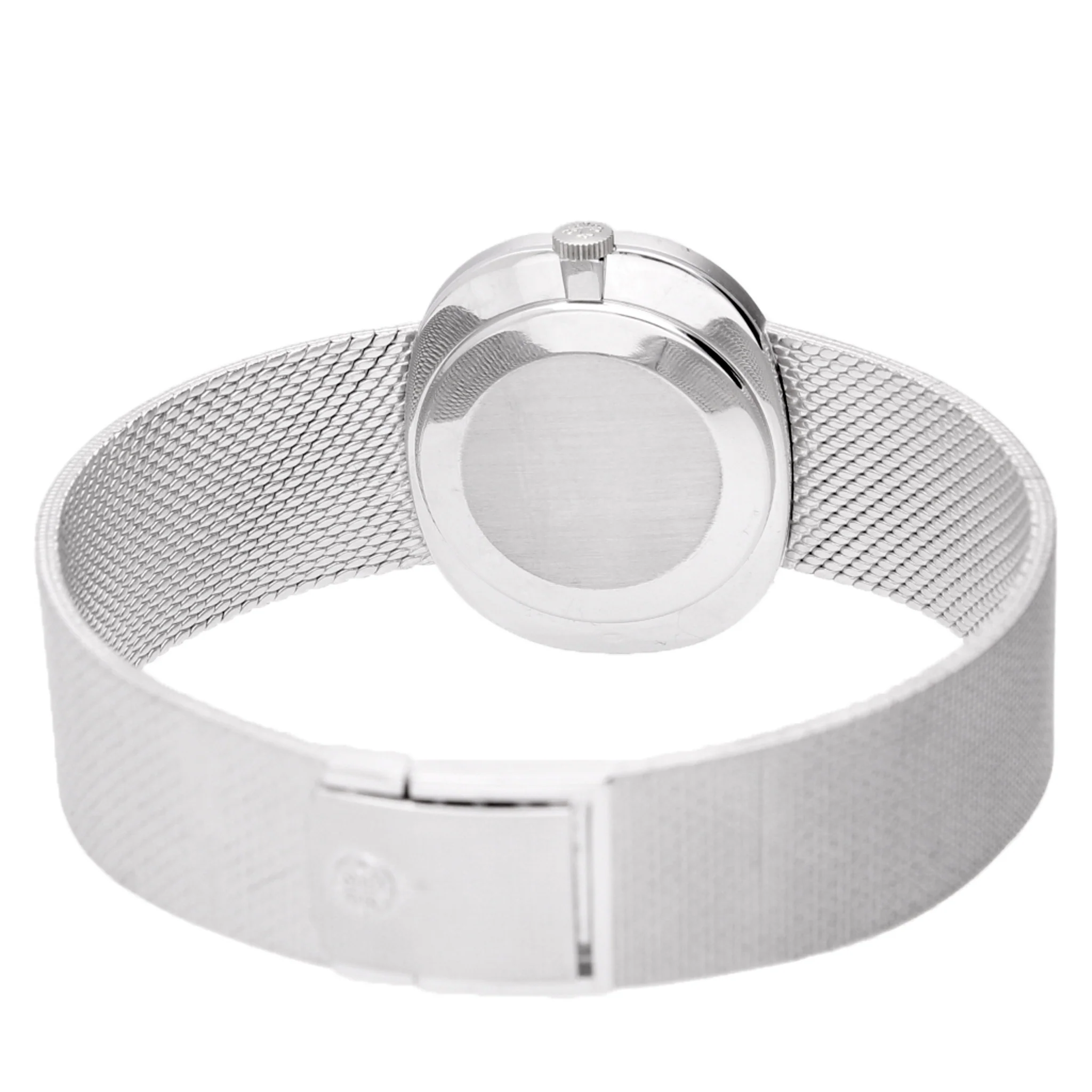 18ct white gold Patek Philippe ref. 3581/1 Ellipse bracelet watch with cobalt blue dial, retailed by GÜBELIN. Made 1972 - Image 2