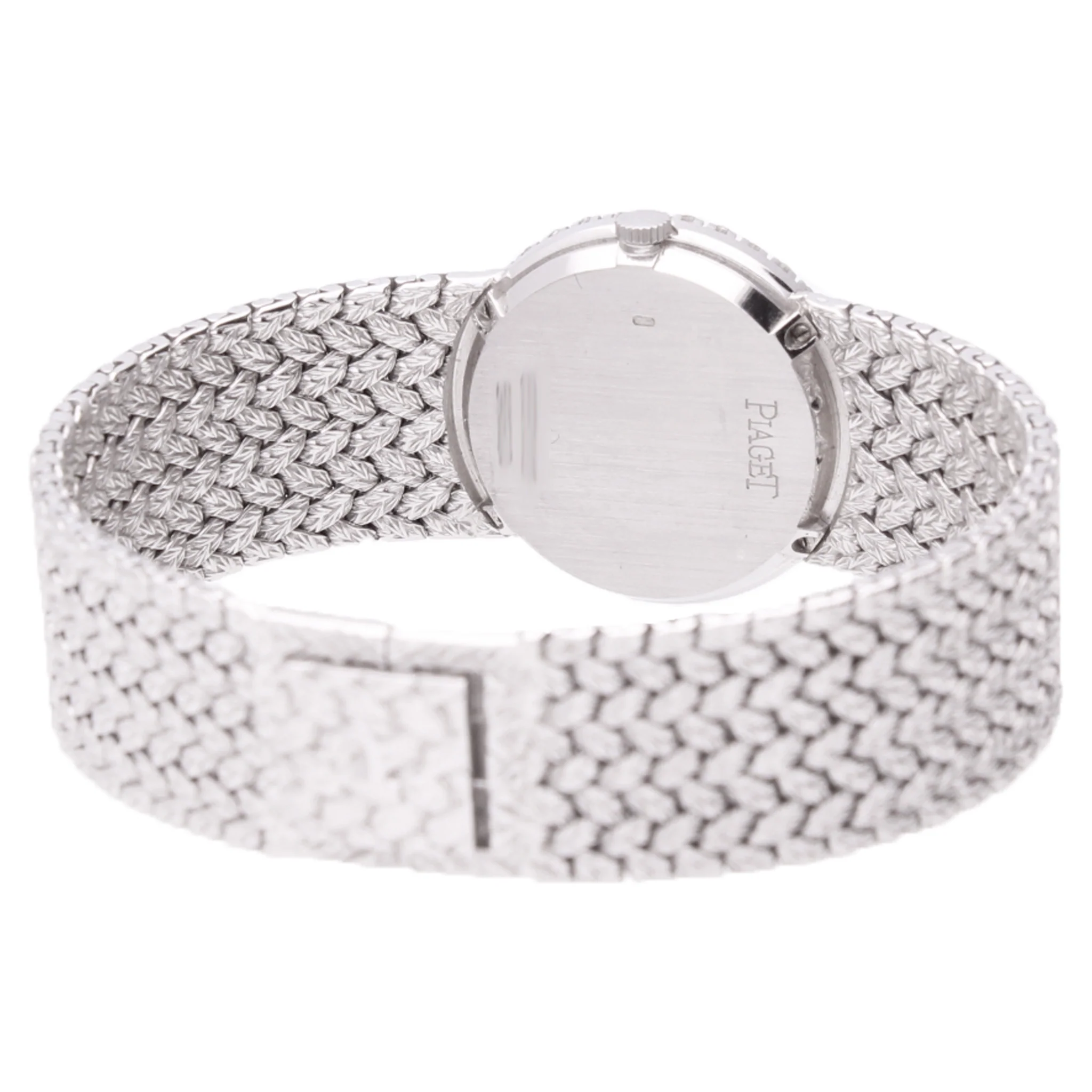 18ct white gold Piaget ref. 9706 opal and pave diamond dial bracelet watch. Made 1970 - Image 4