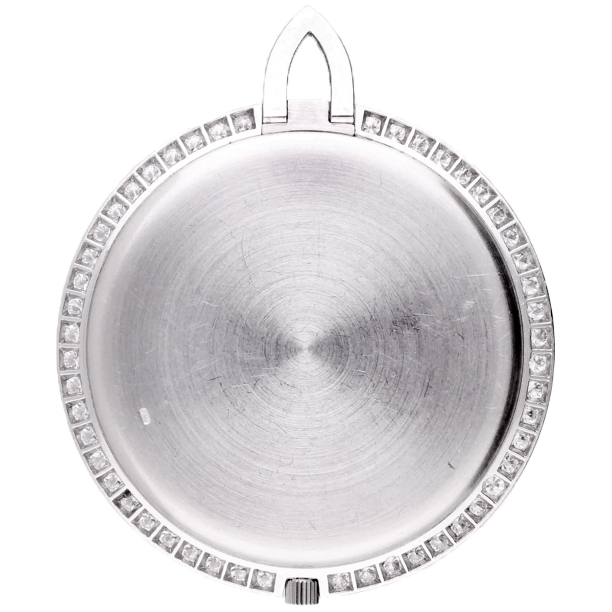 18ct white gold Piaget Pocketwatch with pavé diamond set and opal dial. Made 1970 - Image 2