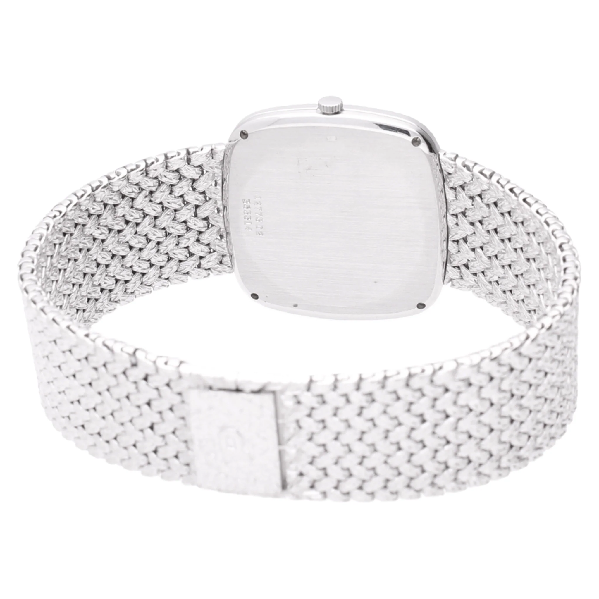 18ct white gold Piaget ref. 12773 automatic bracelet watch with onyx dial and diamond set hour indices. Made 1978 - Image 4