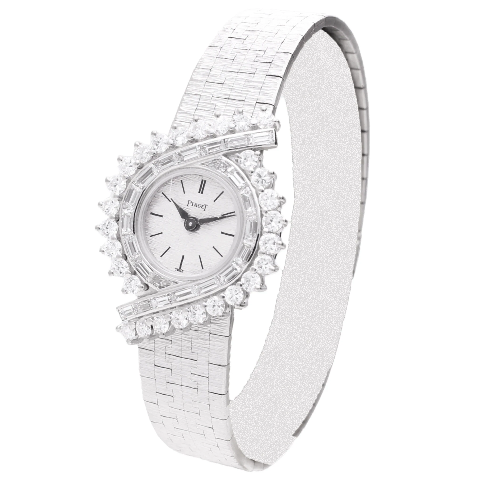 18ct white gold Piaget ref. 3965 diamond set bracelet watch. Made 1970 - Image 2