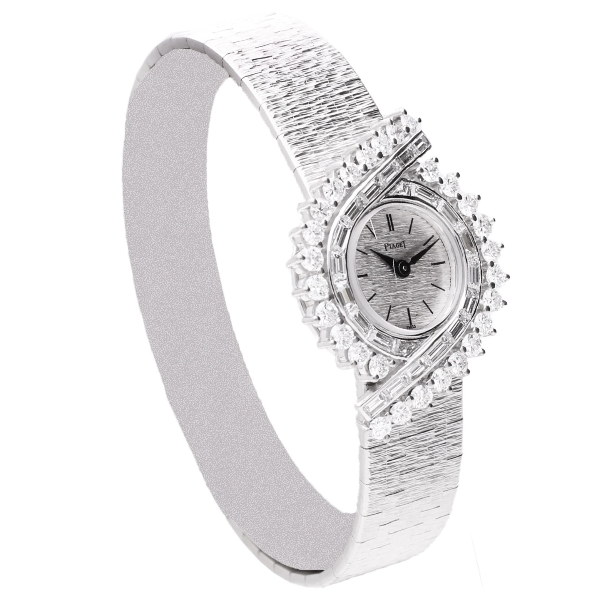 18ct white gold Piaget ref. 3965 diamond set bracelet watch. Made 1970 - Image 3