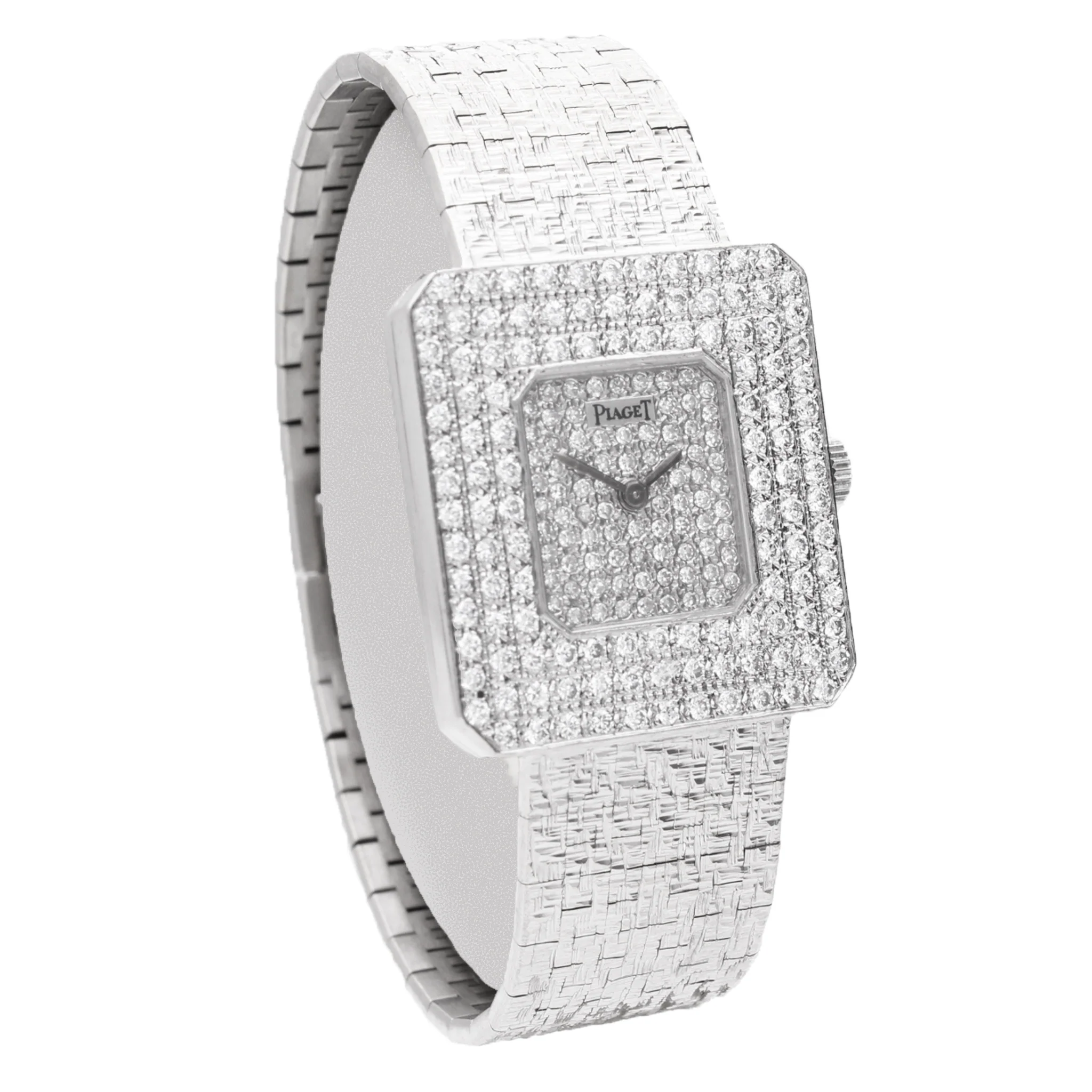 18ct white gold Piaget ref. 99045 'Protocole' diamond set bracelet watch. Made 1970's - Image 3