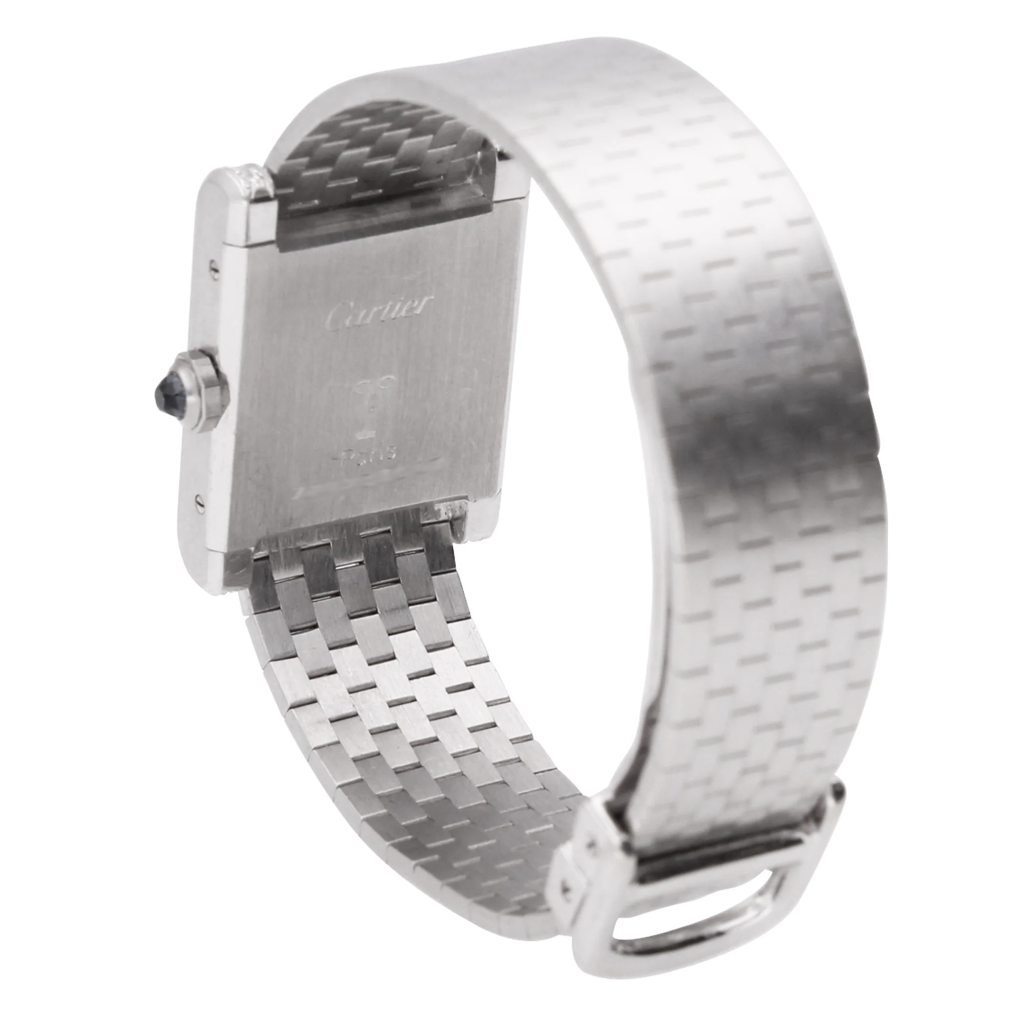 18ct white gold and diamond set Cartier ref. 78093 Tank Normale wristwatch. Made 1980's - Image 4