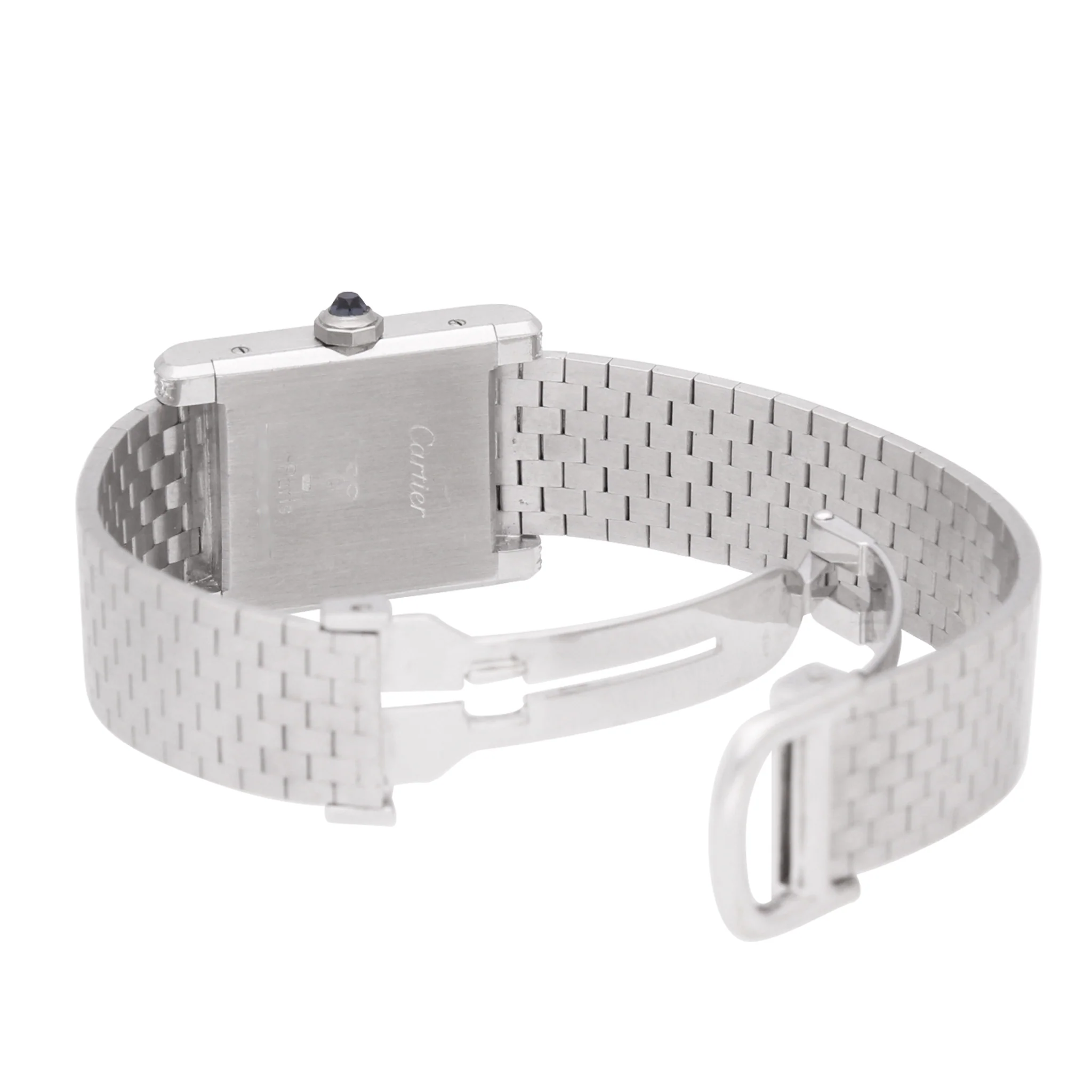 18ct white gold and diamond set Cartier ref. 78093 Tank Normale wristwatch. Made 1980's - Image 5