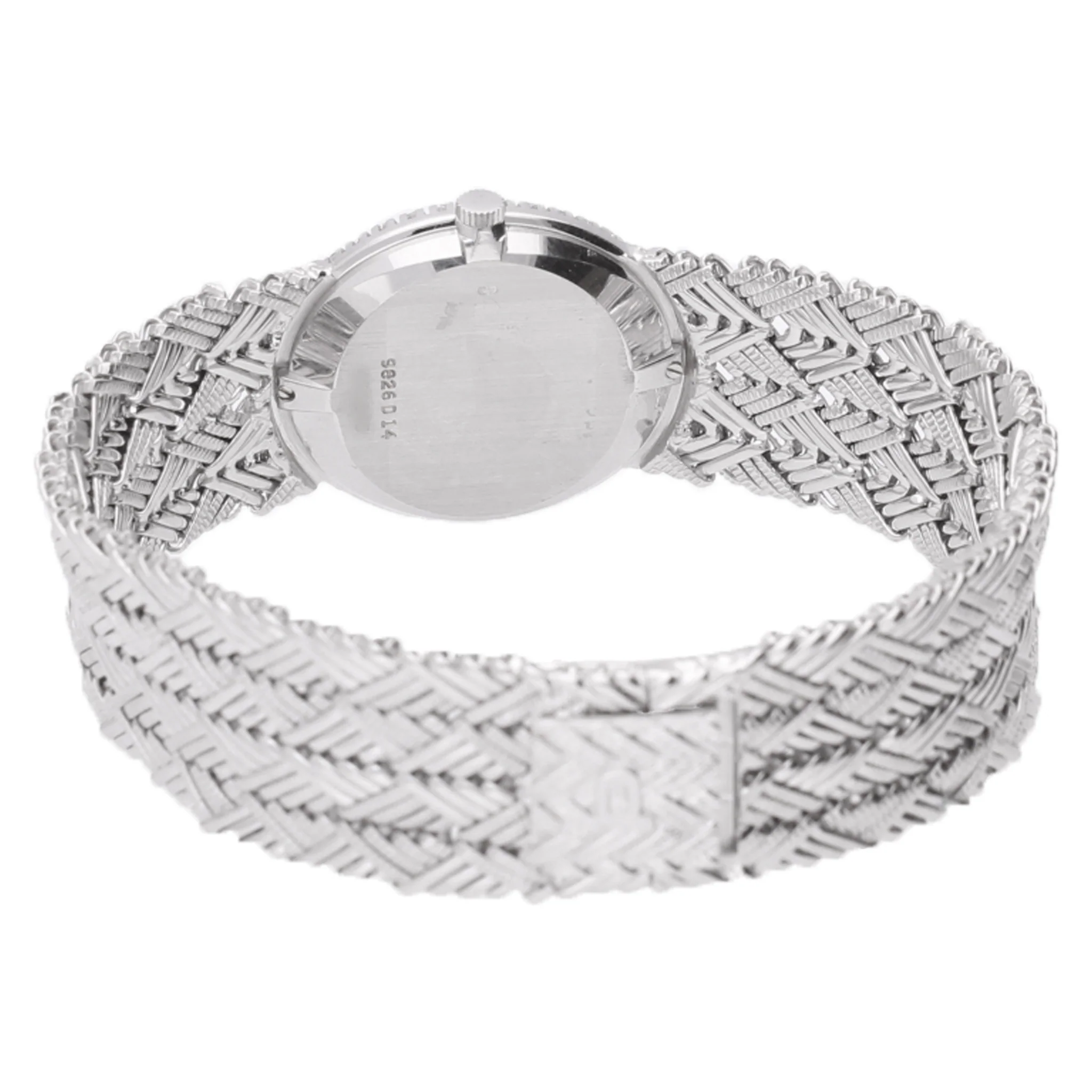 18ct white gold Piaget ref. 9826 opal/pearl set dial and diamond set bezel bracelet watch. Made 1970 - Image 5