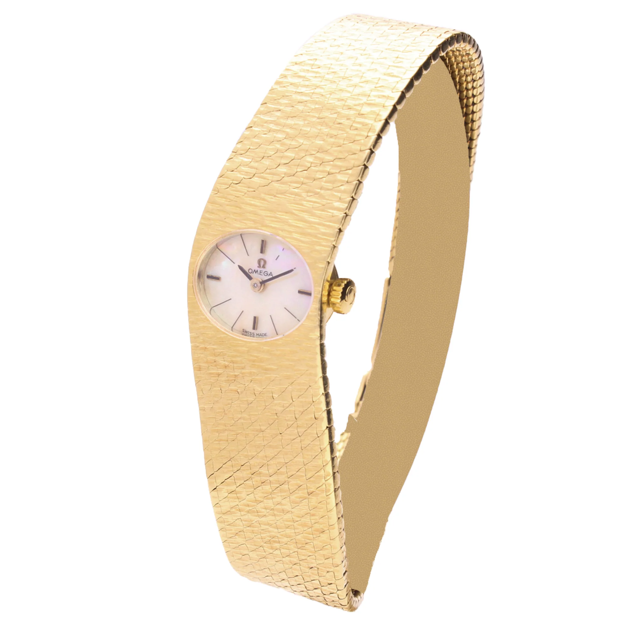 18ct yellow gold OMEGA bracelet watch with Mother of Pearl dial. Made 1970 - Image 2