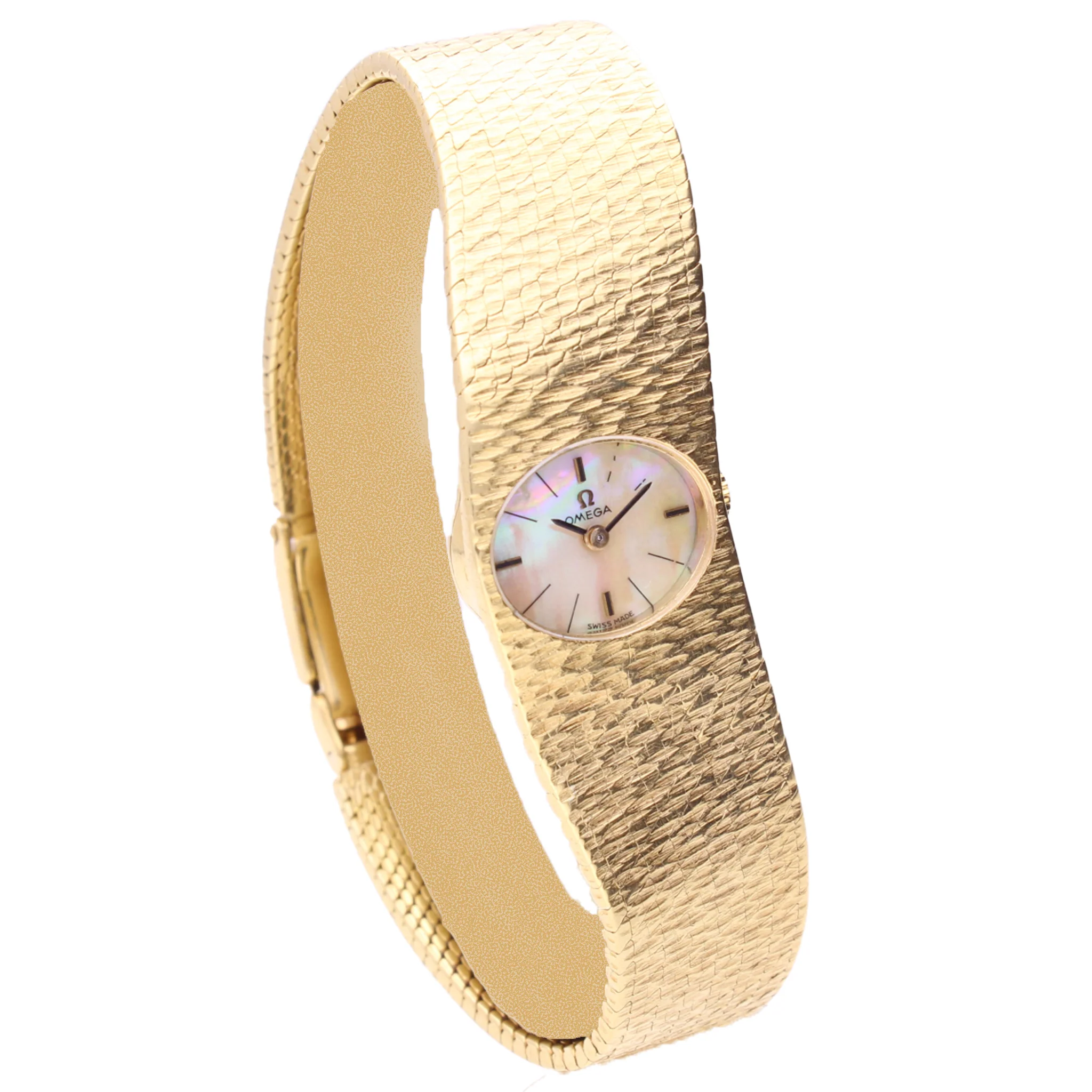 18ct yellow gold OMEGA bracelet watch with Mother of Pearl dial. Made 1970 - Image 3