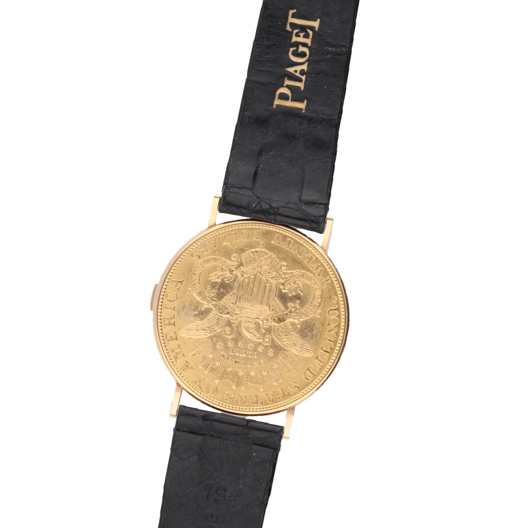 22ct/18ct yellow gold Piaget $20 coin wristwatch. Made 1975 - Image 5