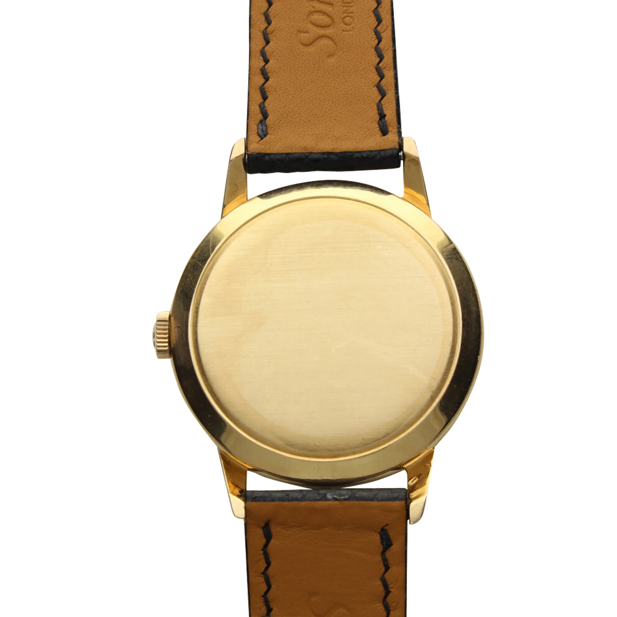 18ct yellow gold OMEGA black dial dress wristwatch. Made 1955 - Image 4