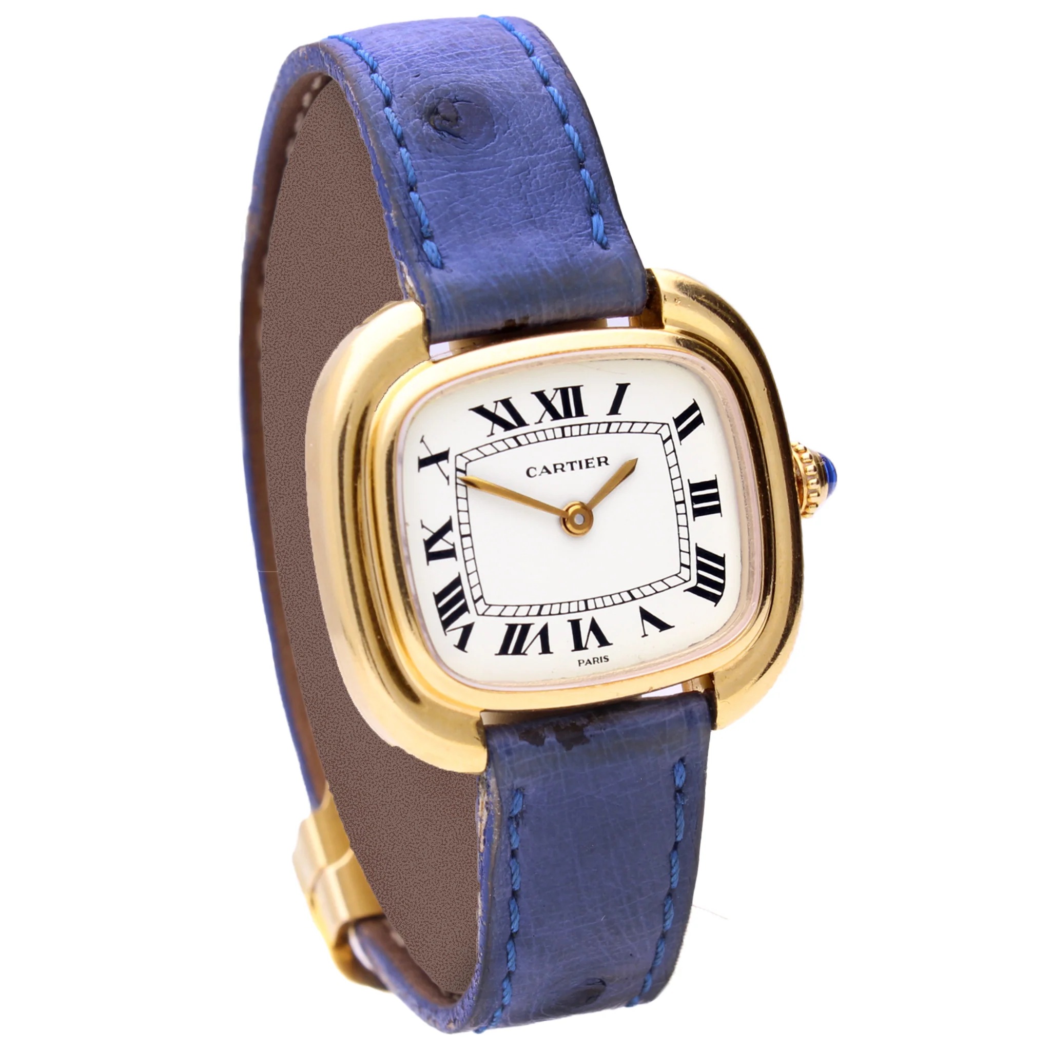 18ct yellow gold Cartier ref. 78085 'Gondole' square wristwatch. Made 1970 - Image 3
