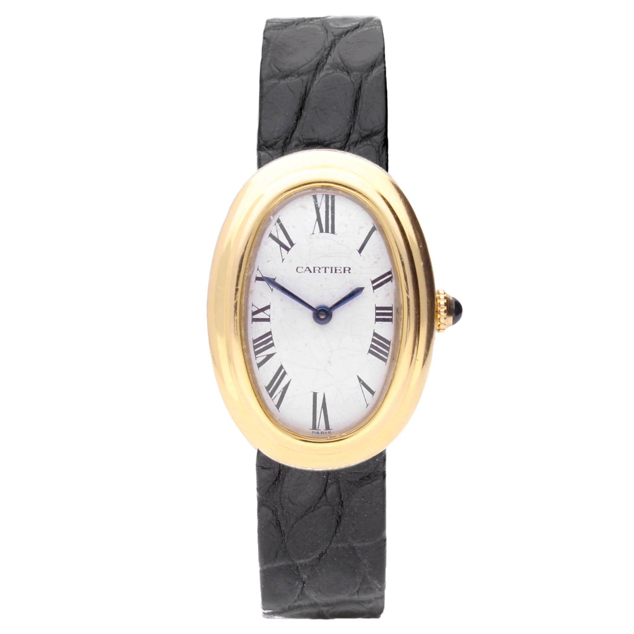 18ct yellow gold Cartier Baignoire wristwatch. Made 1980