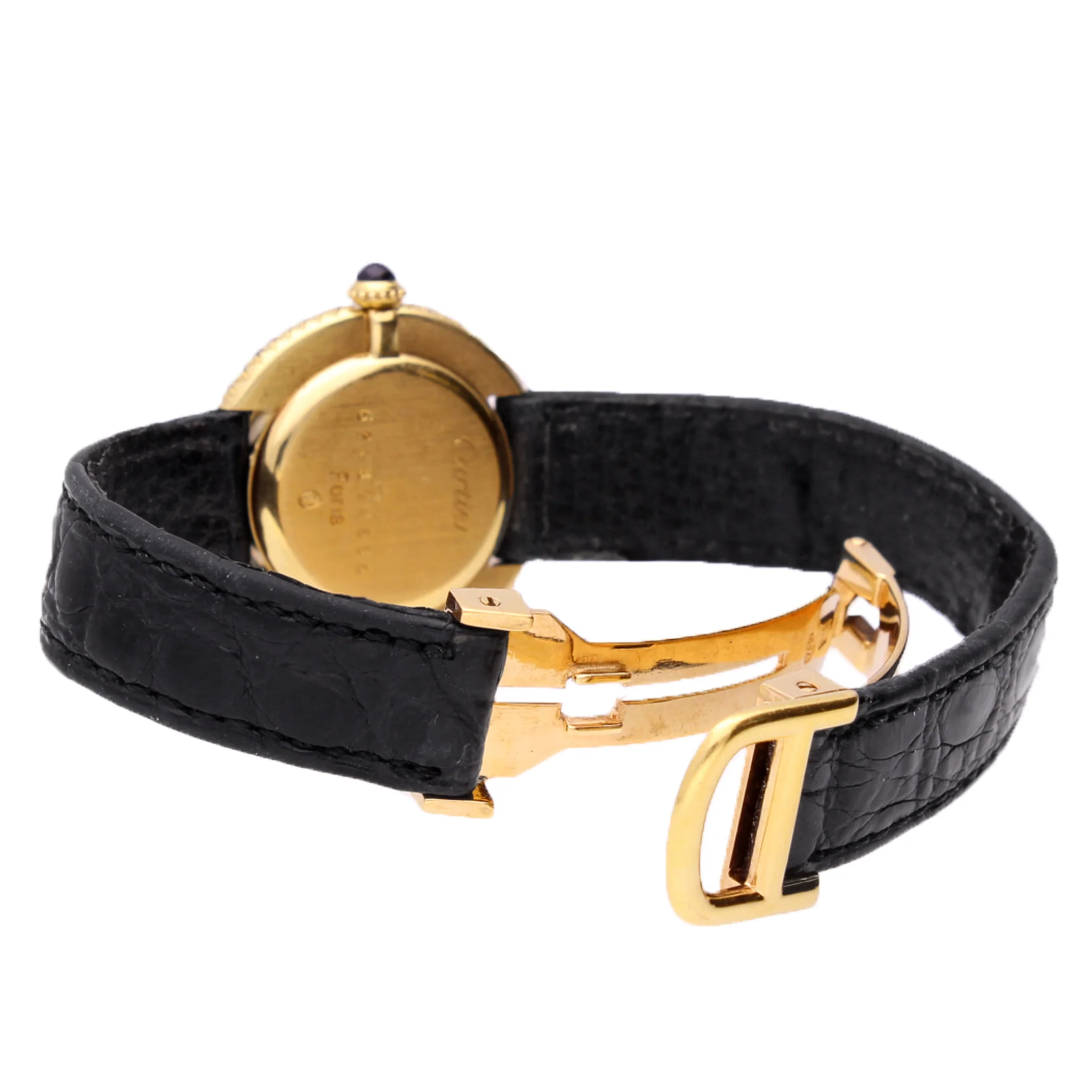 18ct yellow gold Cartier ref. 6708 diamond set Vendôme wristwatch. Made 1980 - Image 5