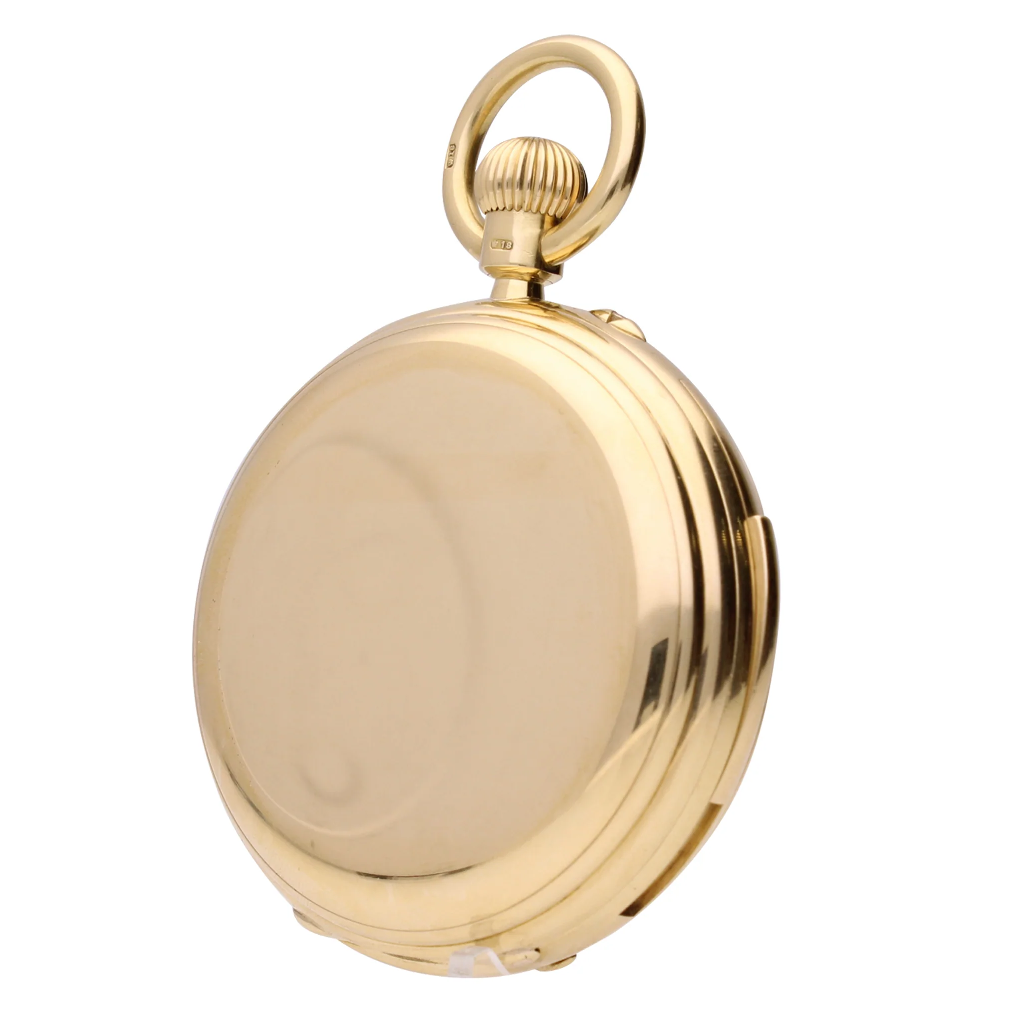 18ct yellow gold hunter case, keyless wind minute repeating chronograph pocket watch. Made 1898 - Image 4