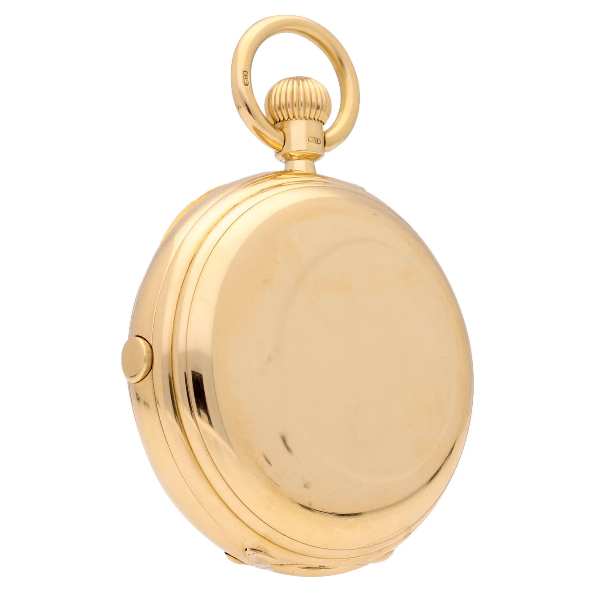18ct yellow gold hunter case, keyless wind minute repeating chronograph pocket watch. Made 1898 - Image 5