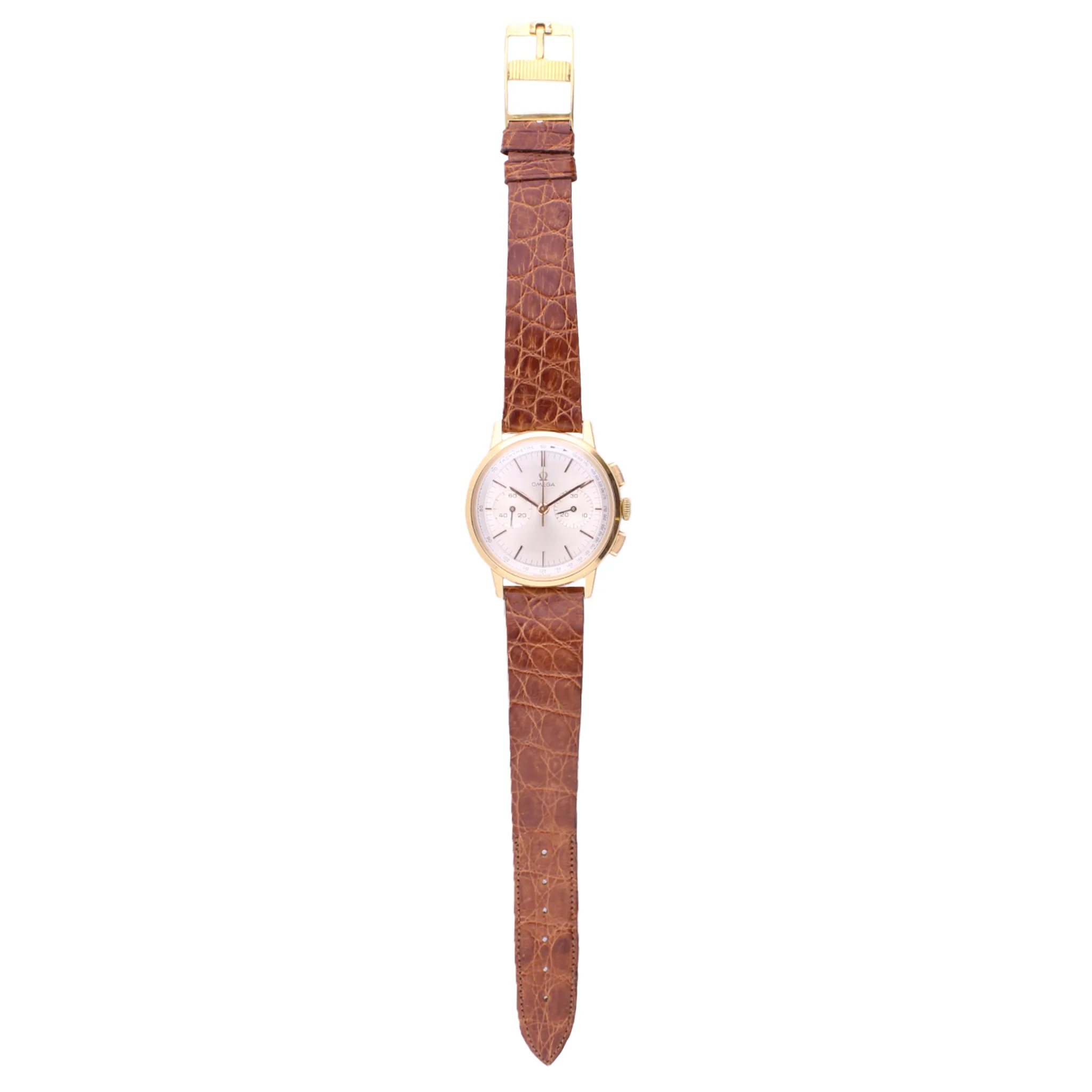 18ct yellow gold OMEGA chronograph wristwatch. Made 1963 - Image 5