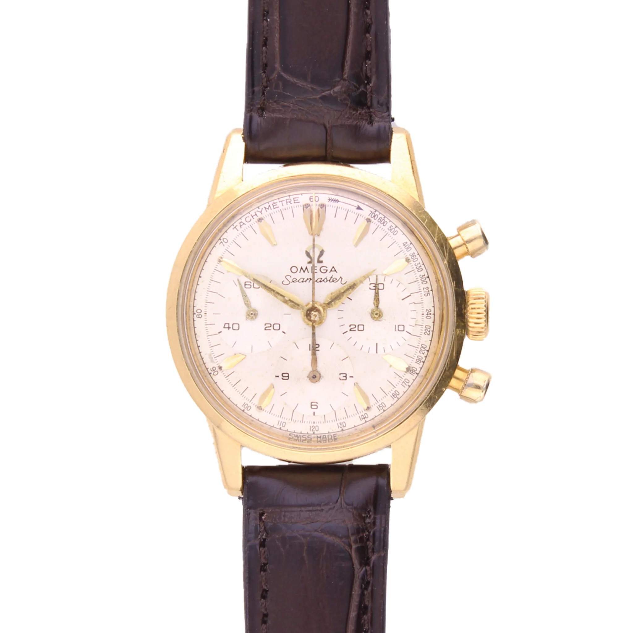 18ct yellow gold OMEGA chronograph wristwatch. Made 1965 - Image 4
