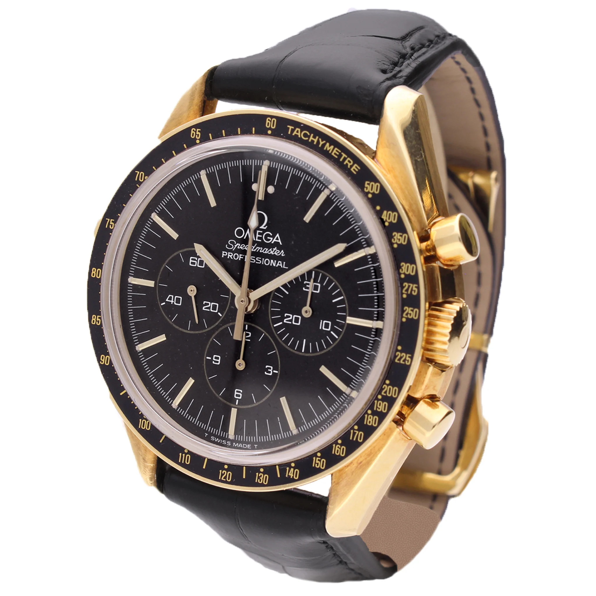 18ct yellow gold OMEGA ref. 145.0052 Speedmaster 'Jubilee' chronograph wristwatch. Made 1992 - Image 2