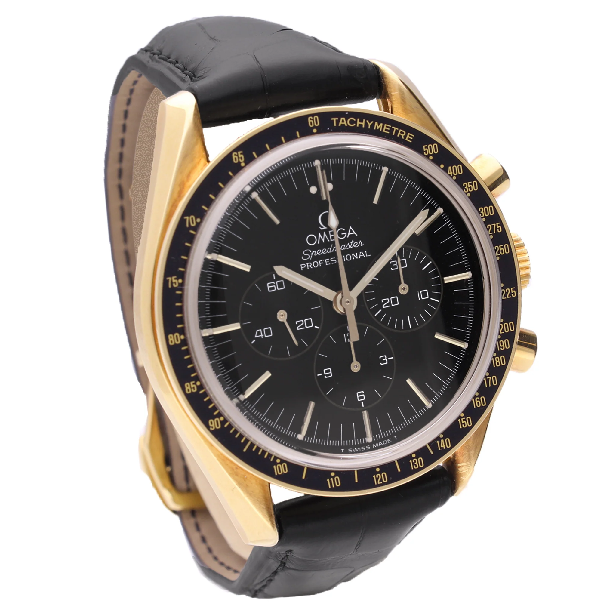 18ct yellow gold OMEGA ref. 145.0052 Speedmaster 'Jubilee' chronograph wristwatch. Made 1992 - Image 3