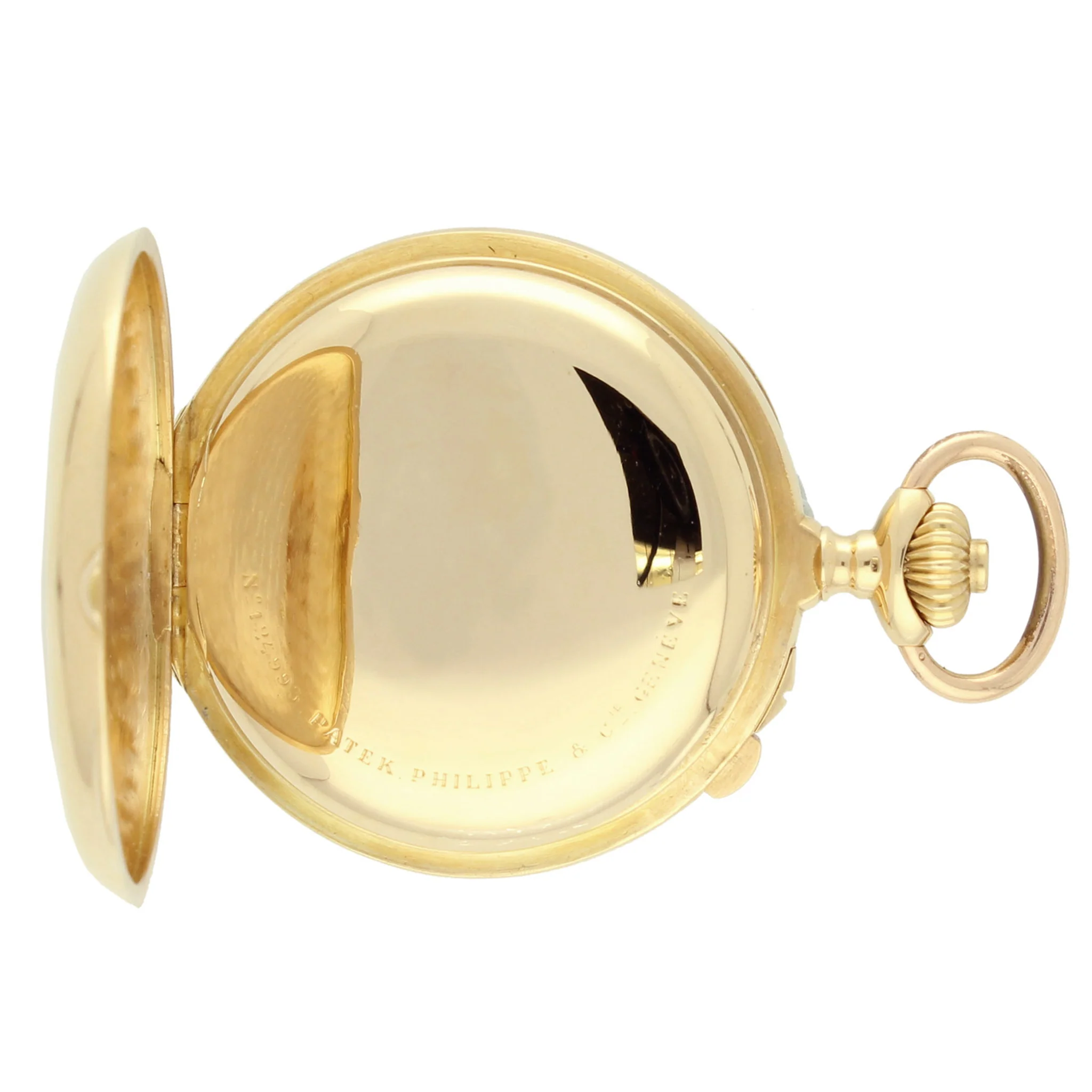 18ct yellow gold Patek Philippe, open face spilt seconds chronograph pocket watch. Made 1904 - Image 3