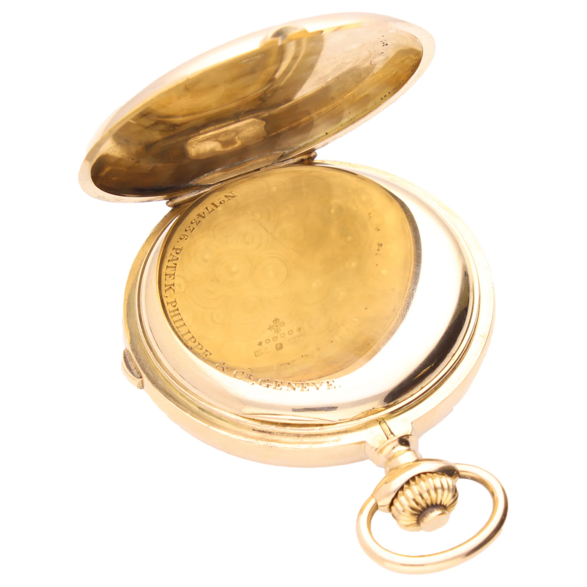 18ct yellow gold Patek Philippe Full Hunter single button chronograph pocket watch. Made 1913 - Image 3