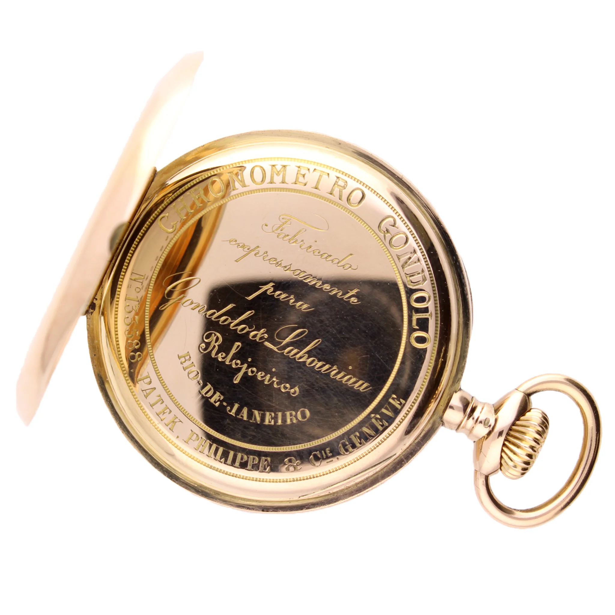18ct rose gold Patek Philippe Gondolo open face pocketwatch. Made 1905 - Image 3