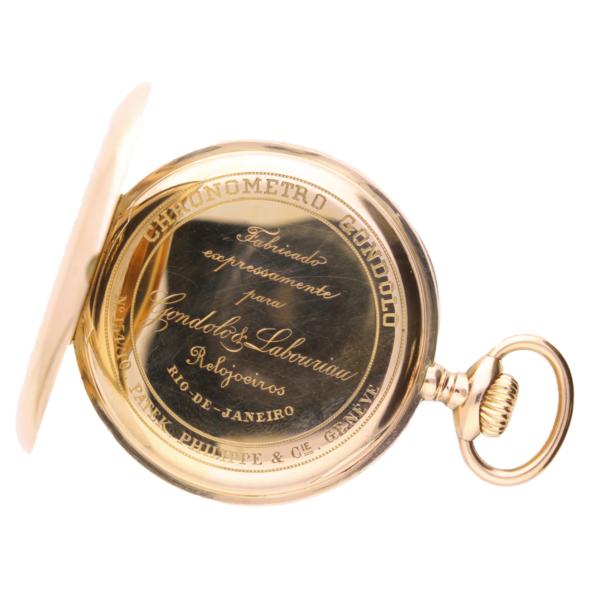18ct yellow gold Patek Philippe open face 'Gondolo' pocketwatch. - Image 3
