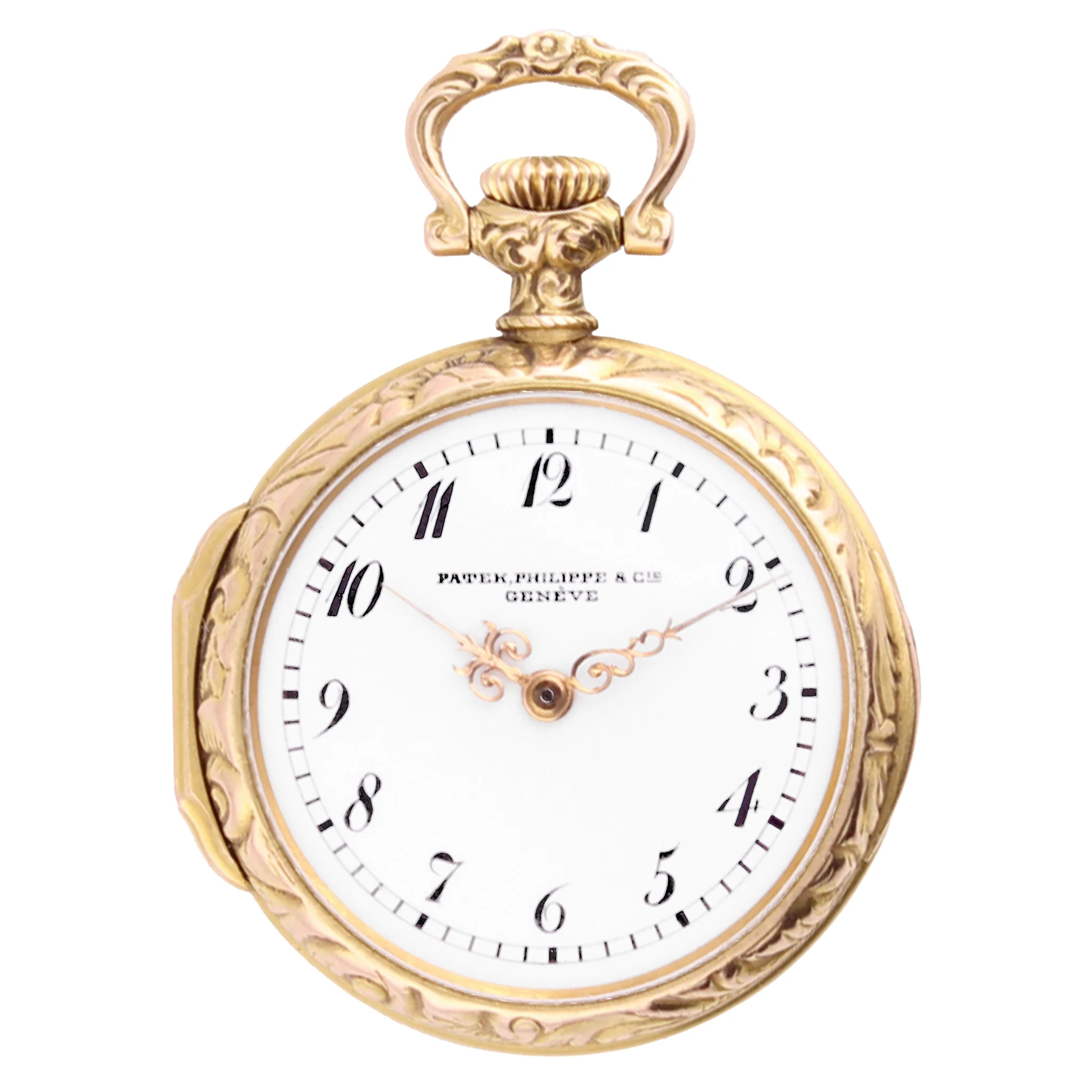 18ct yellow gold Patek Philippe Open face pocket watch with scene of "Hercule aux pieds d'Omphale' (Hercules at the feet of Omphale). Made 1899 - Image 2