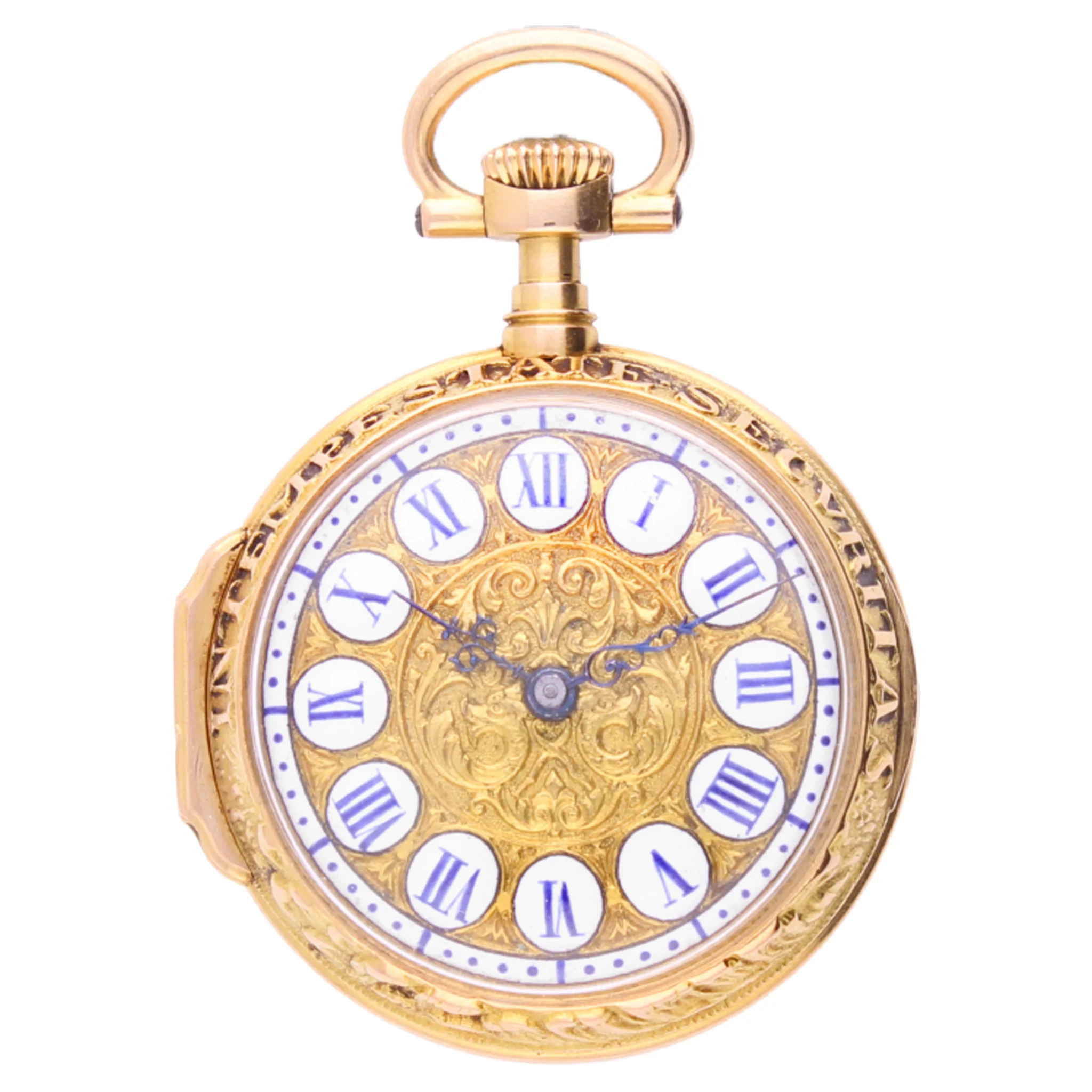 18ct yellow gold Patek Philippe Open face pocket watch with scene of "St.George and the Dragon". Made 1887 - Image 2