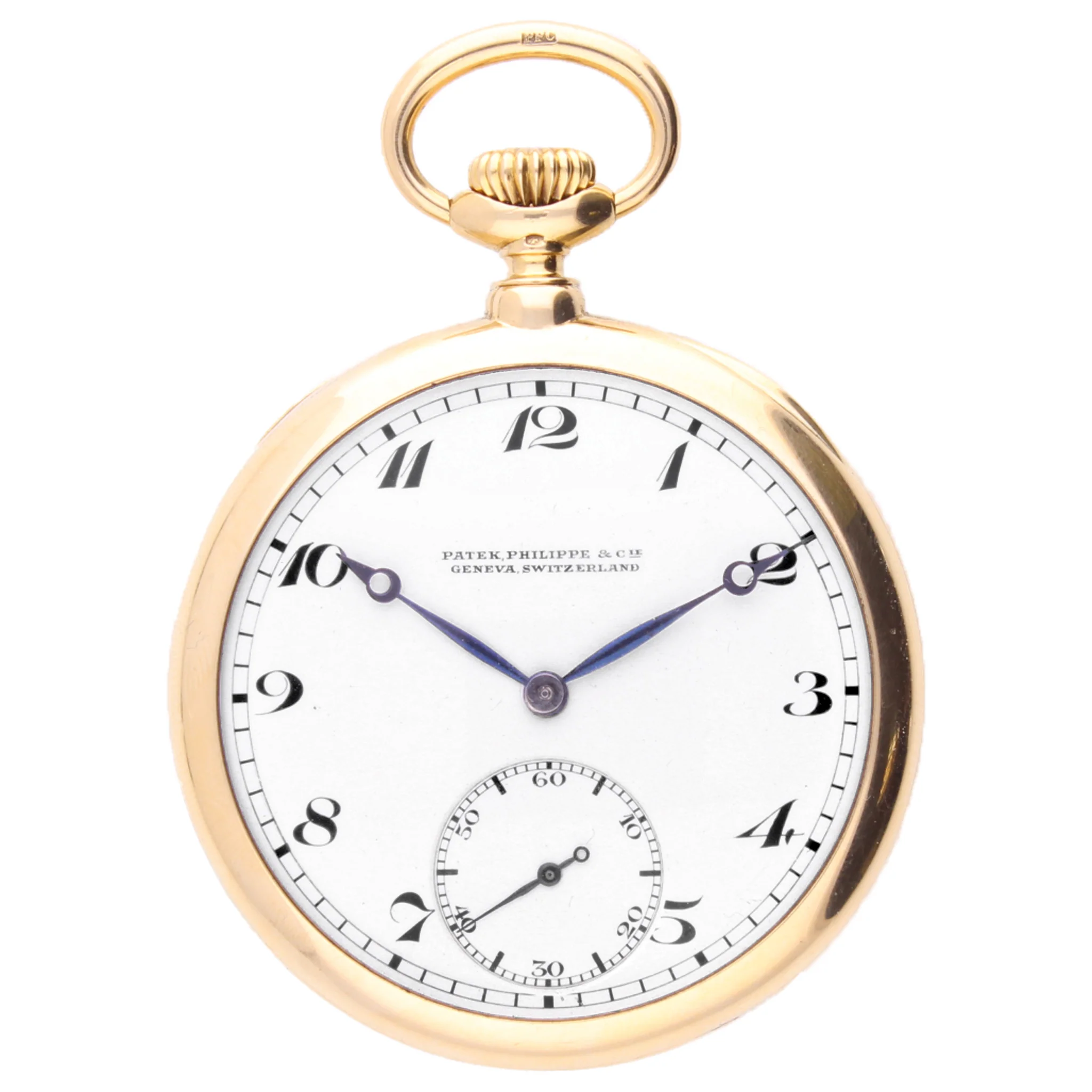 18ct yellow gold Patek Philippe open face pocketwatch.