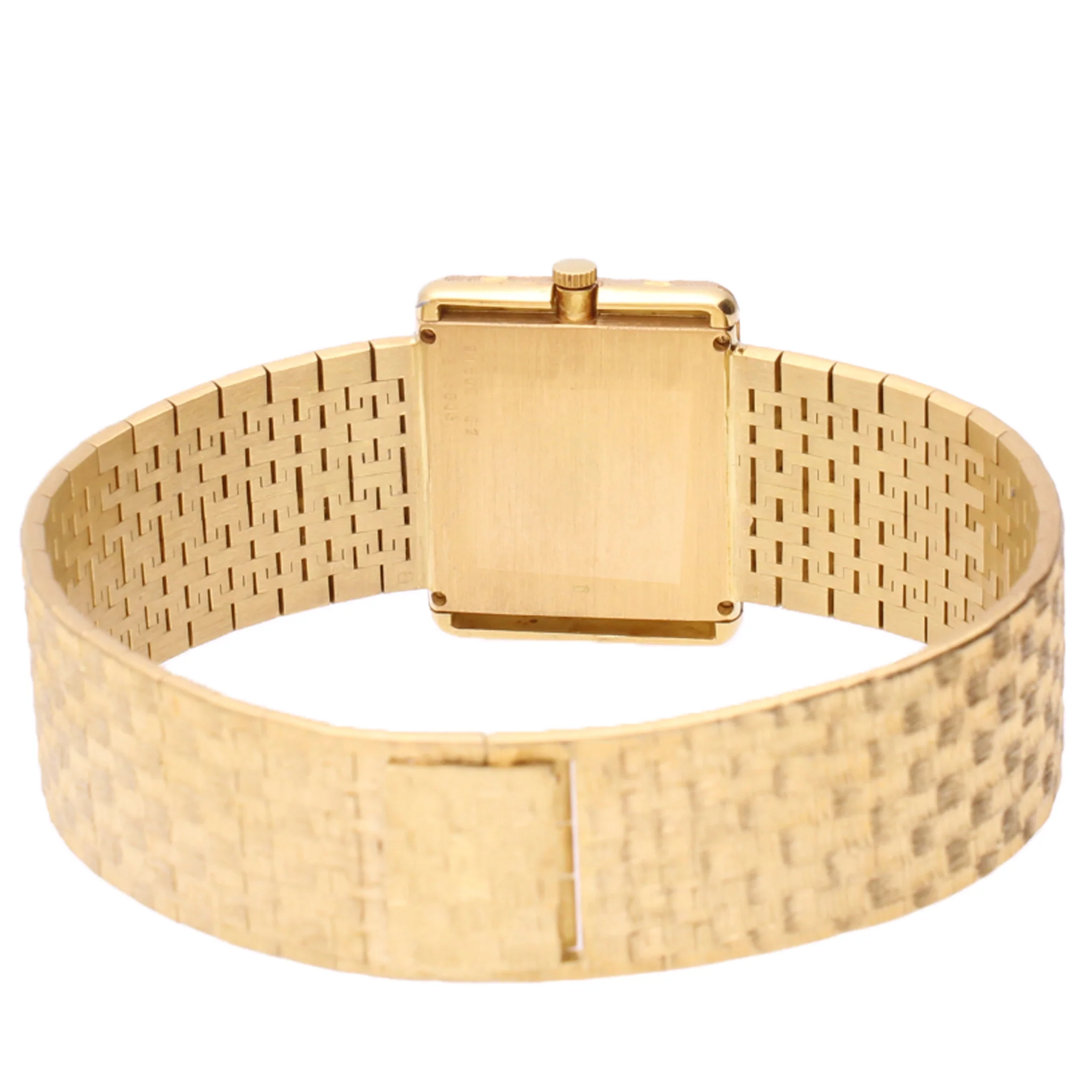 18ct yellow gold Piaget ref. 91500 bracelet watch featuring coral dial with Royal Standard of the House of Saud & signature of King Fahd. Made 1977 - Image 4