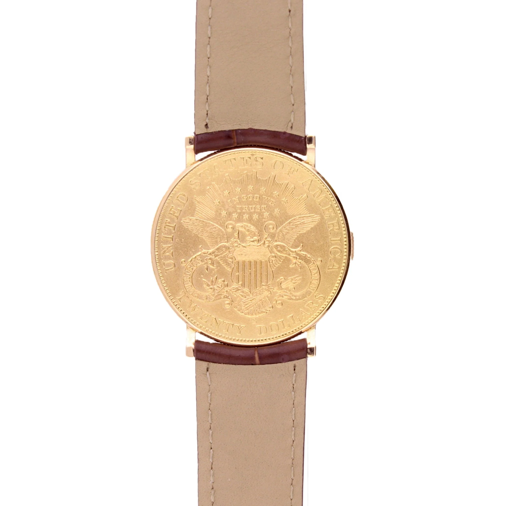 18ct yellow gold Piaget USD $20 coin wristwatch. Made 1995 - Image 5
