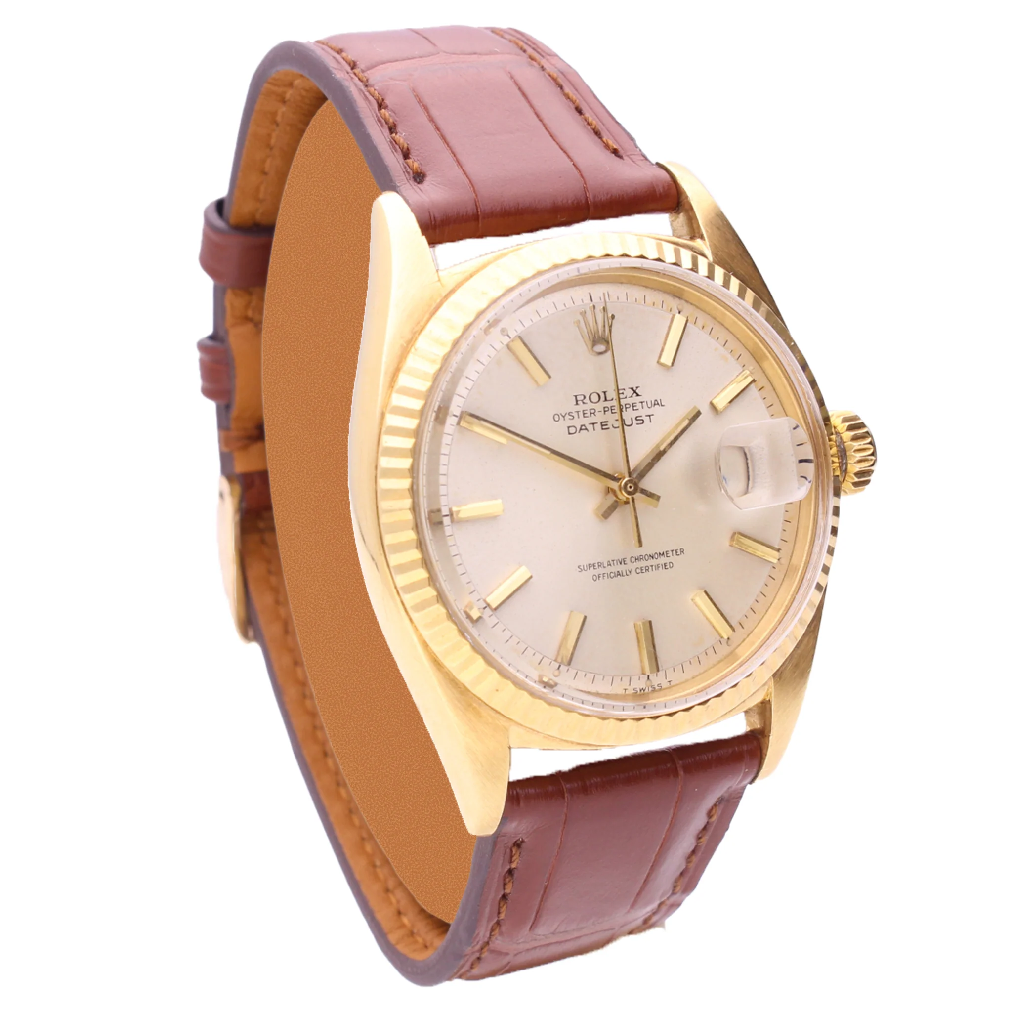 18ct yellow gold Rolex ref. 1601 Datejust Oyster Perpetual wristwatch with date. Made 1969 - Image 3