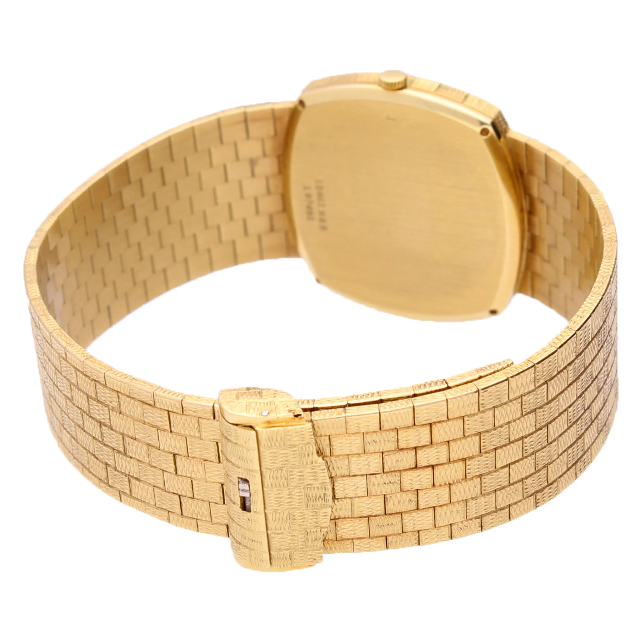 18ct yellow gold Piaget ref. 12461 automatic bracelet watch with tigers eye dial. Made 1971 - Image 5