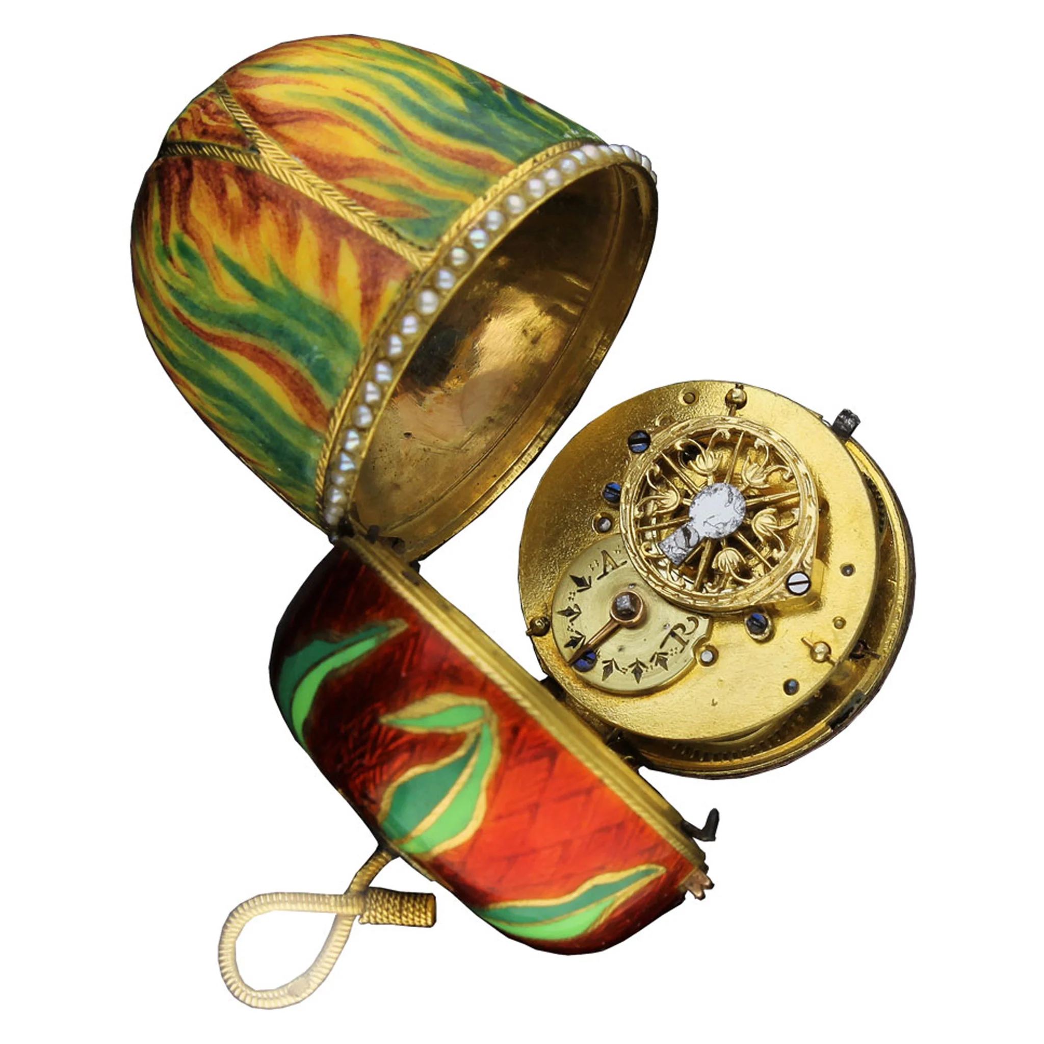 18ct yellow gold and enamel set Swiss form watch watch. Circa 1820 - Image 3