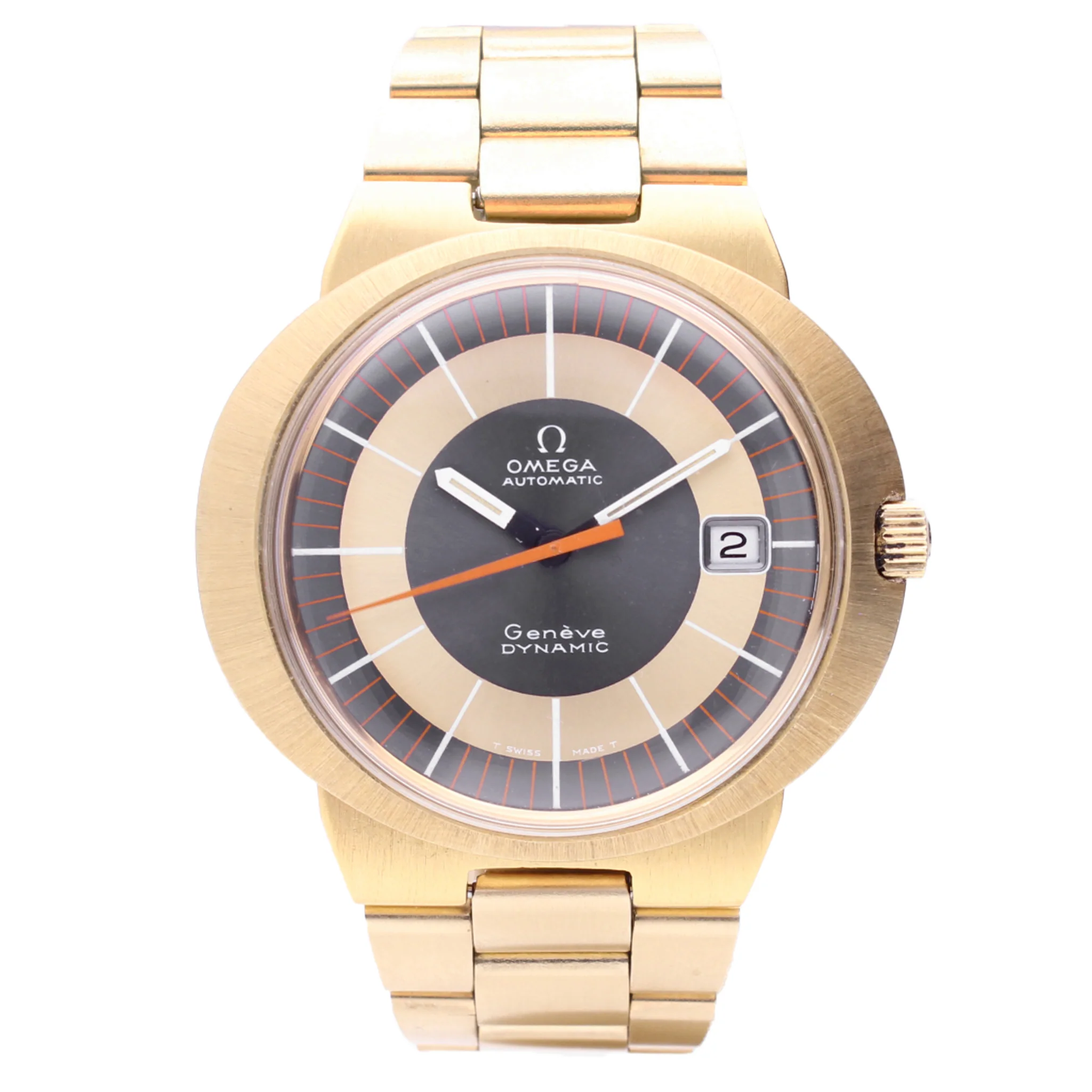 Gold plated OMEGA Dynamic Genève automatic wristwatch. Made 1972