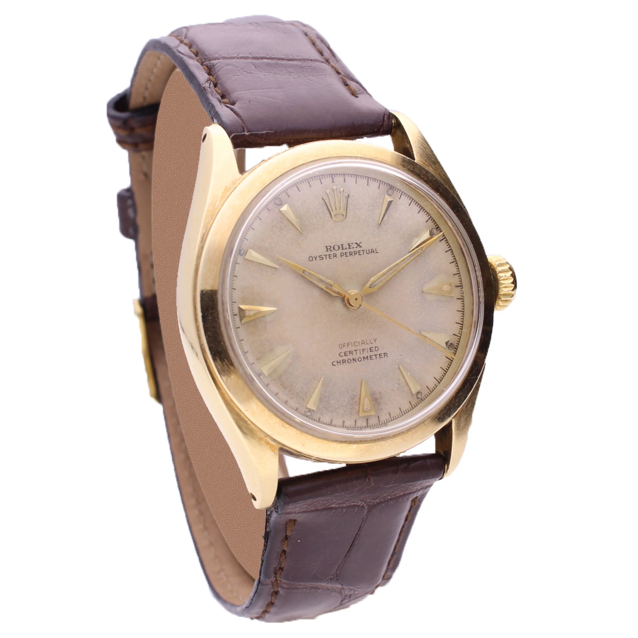 14ct yellow gold Rolex ref. 6048 oyster perpetual 'Bubble back' wristwatch. Made 1960 - Image 3