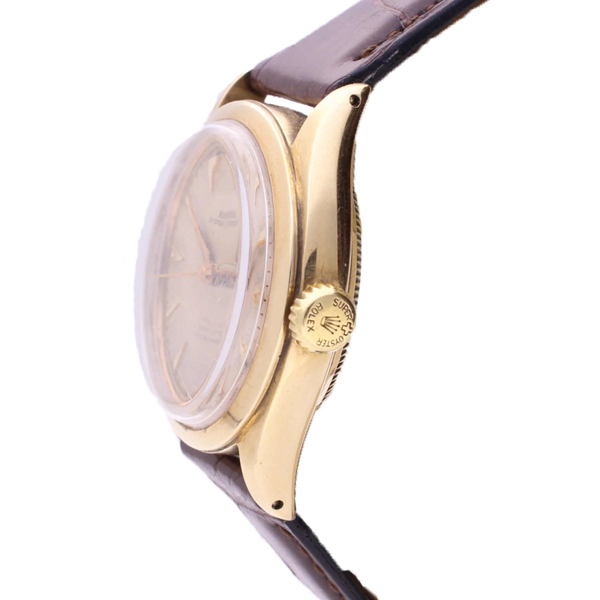 14ct yellow gold Rolex ref. 6048 oyster perpetual 'Bubble back' wristwatch. Made 1960 - Image 4