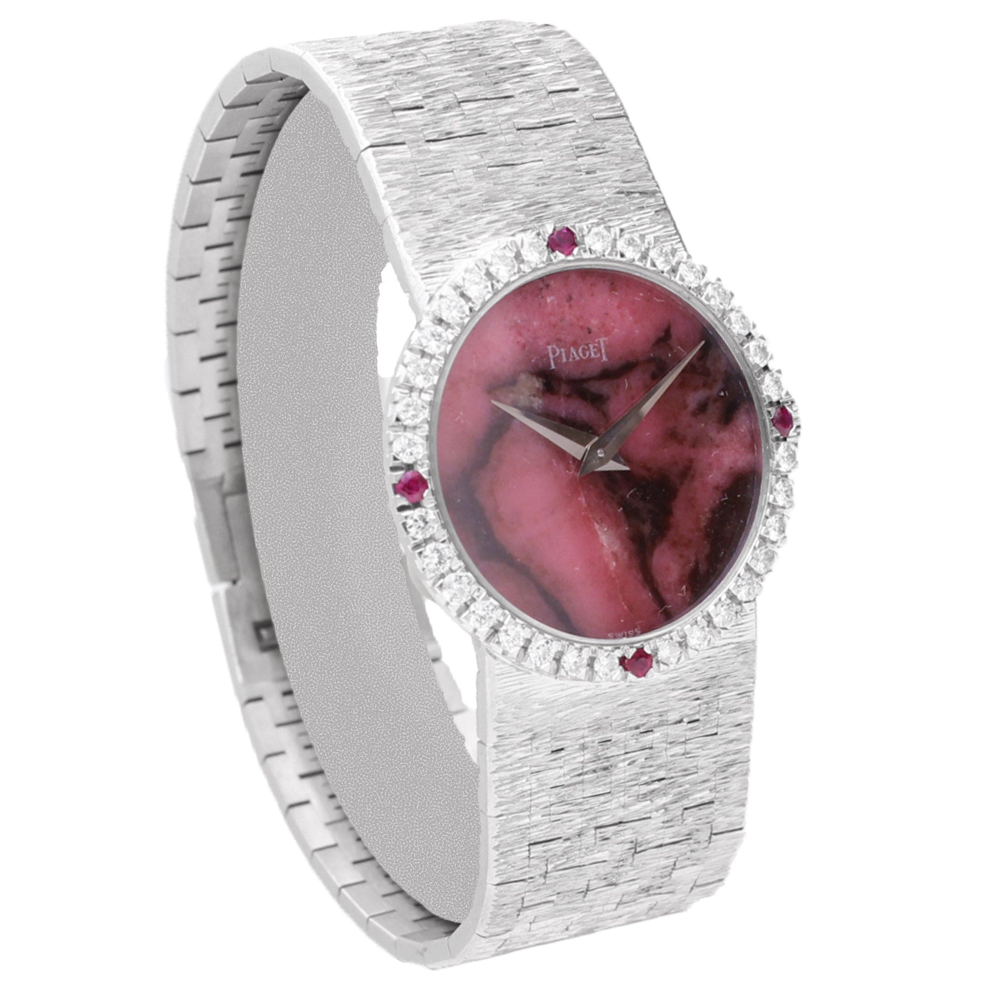 18ct white gold Piaget rhodonite dial bracelet watch. Made 1970 - Image 3