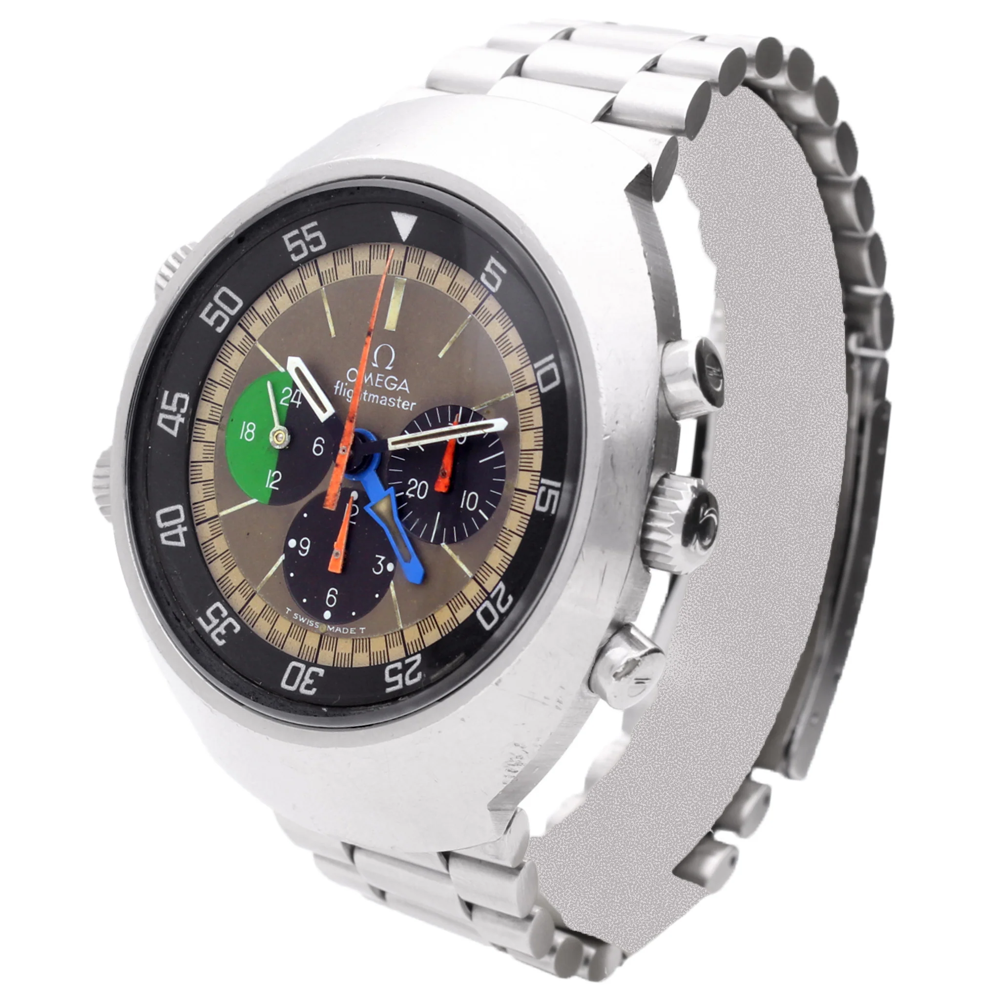 Stainless steel OMEGA 1st Generation Flightmaster chronograph wristwatch. Made 1969 - Image 2