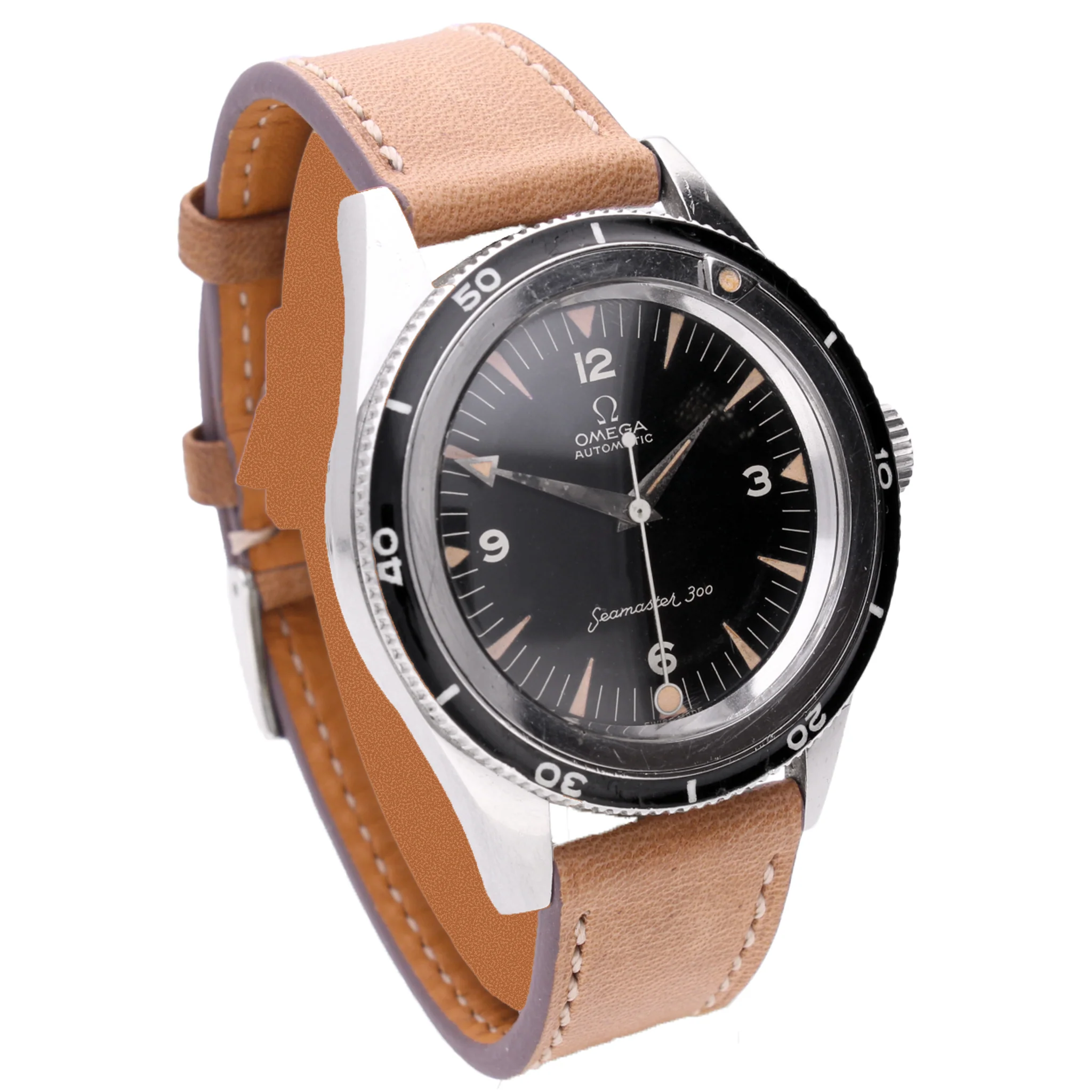 Stainless steel OMEGA 1st Generation Seamaster 300 automatic wristwatch (Enamel bezel). Made 1961 - Image 3