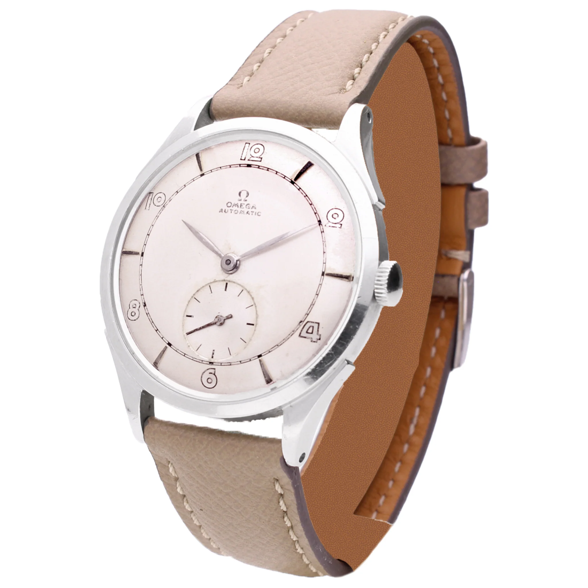 Stainless steel OMEGA 'bumper' automatic wristwatch. Made 1948 - Image 2