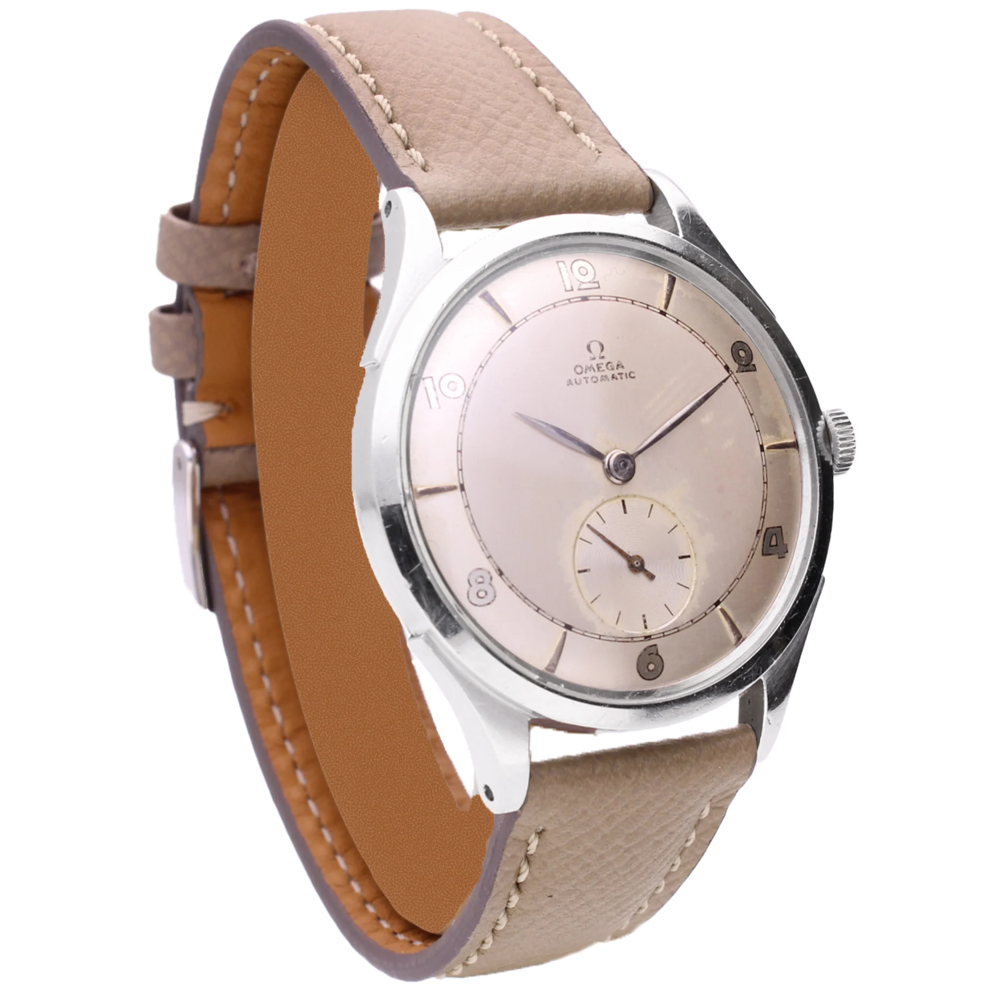 Stainless steel OMEGA 'bumper' automatic wristwatch. Made 1948 - Image 3