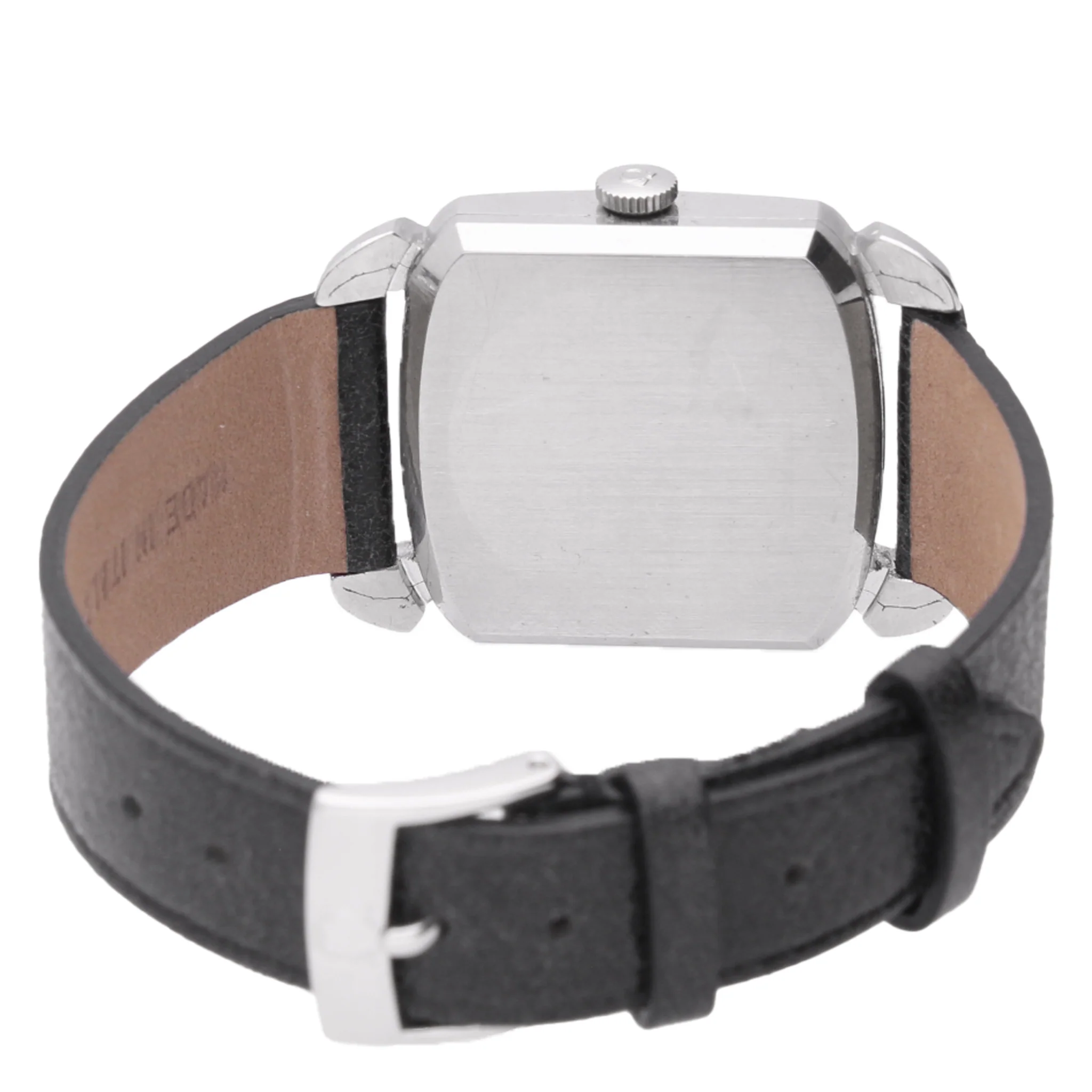 Stainless steel OMEGA 'Carré' wristwatch with black dial. Made 1953 - Image 4