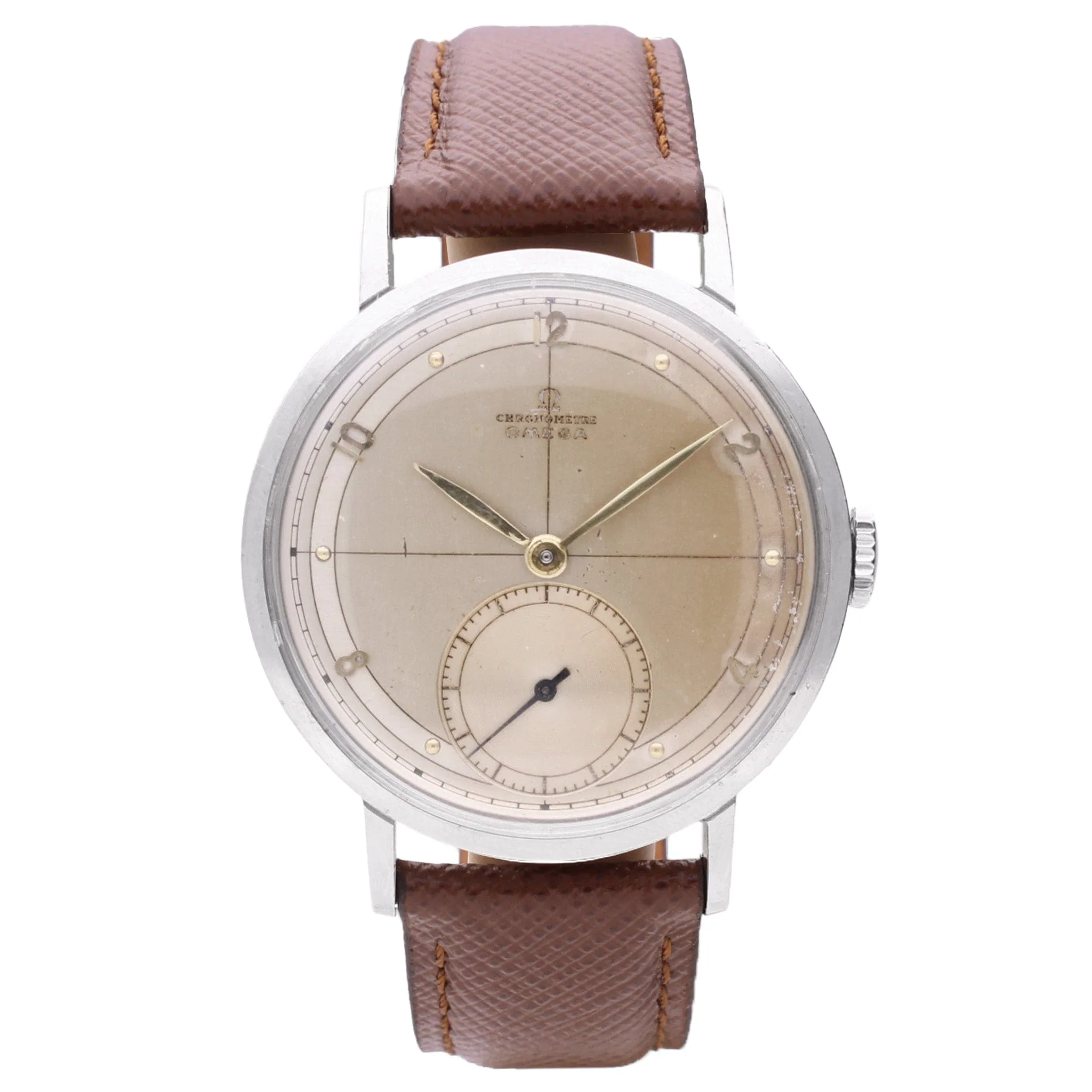 Stainless steel OMEGA Chronomètre wristwatch. Made 1948